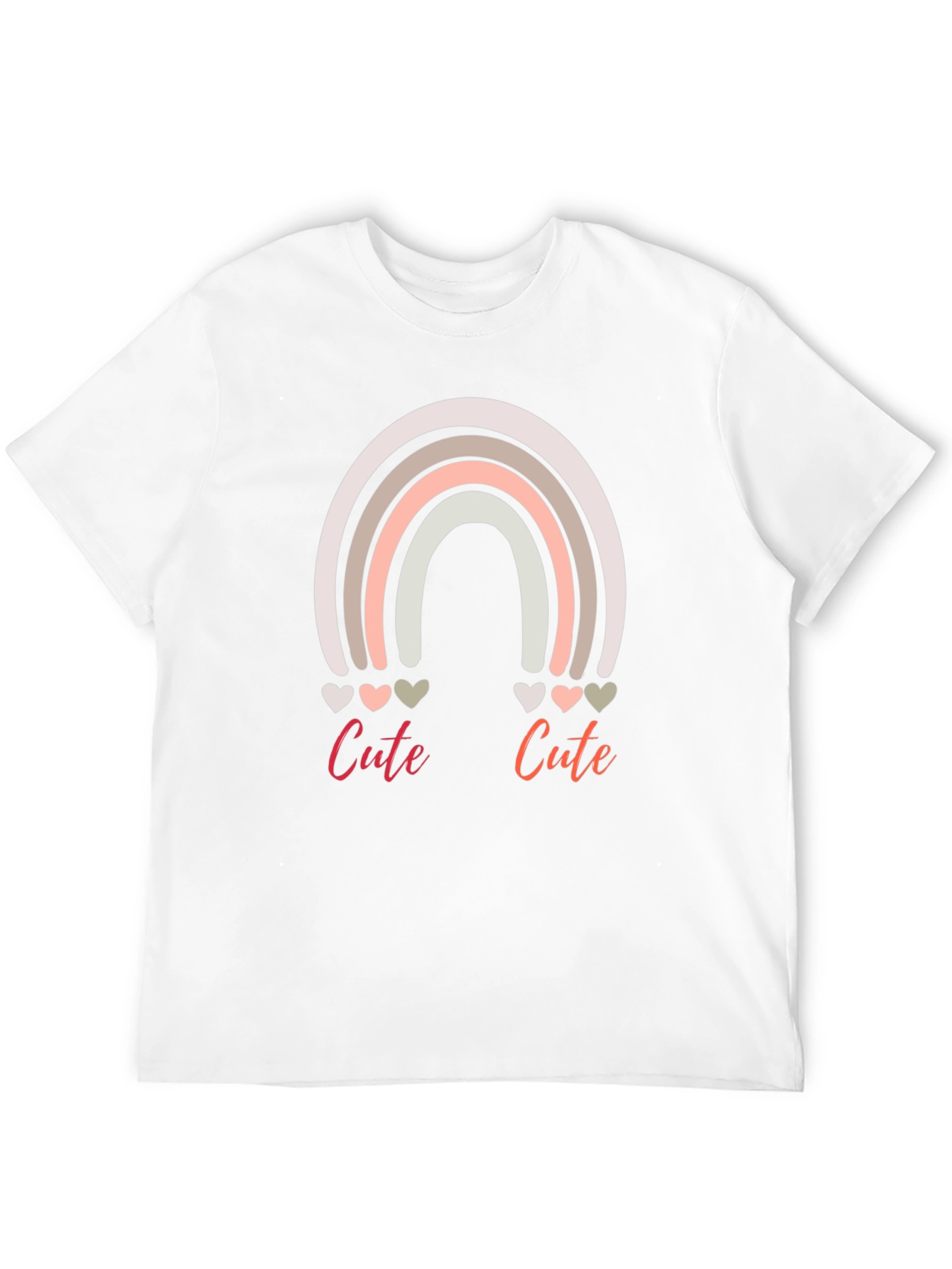 Cute Rainbow Hearts Graphic Tee - Unisex