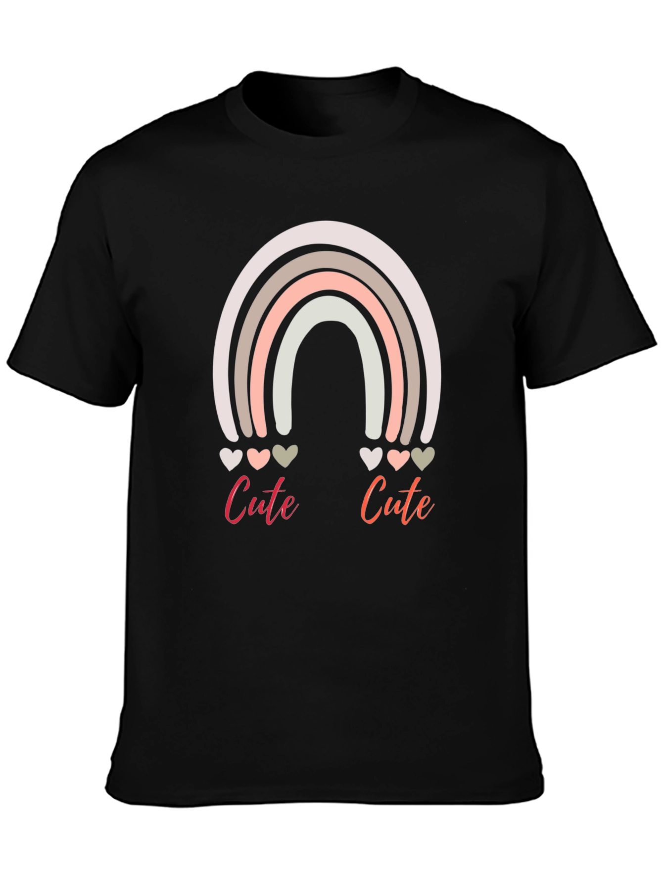 Cute Rainbow Hearts Graphic Tee - Unisex