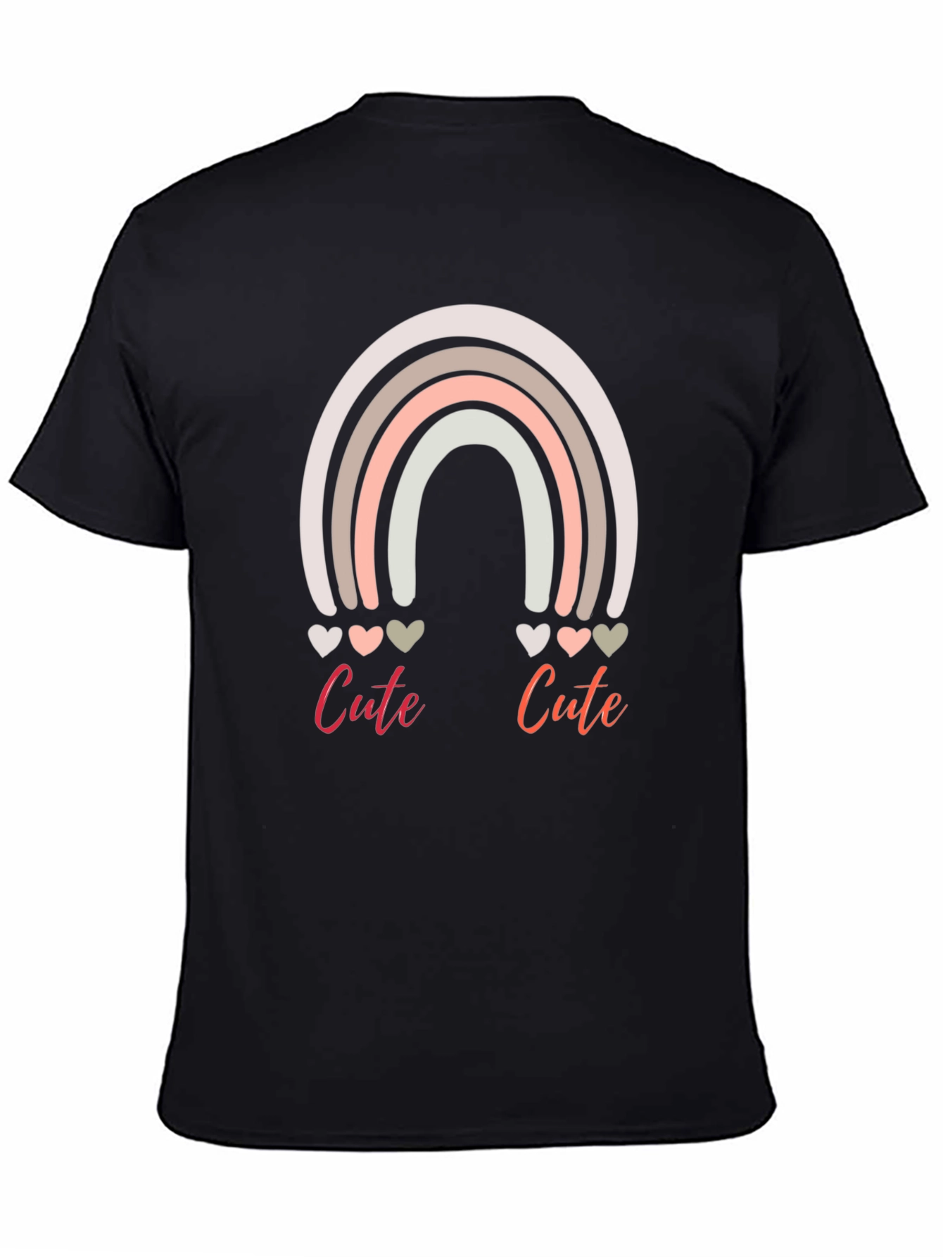 Cute Rainbow Hearts Graphic Tee - Unisex