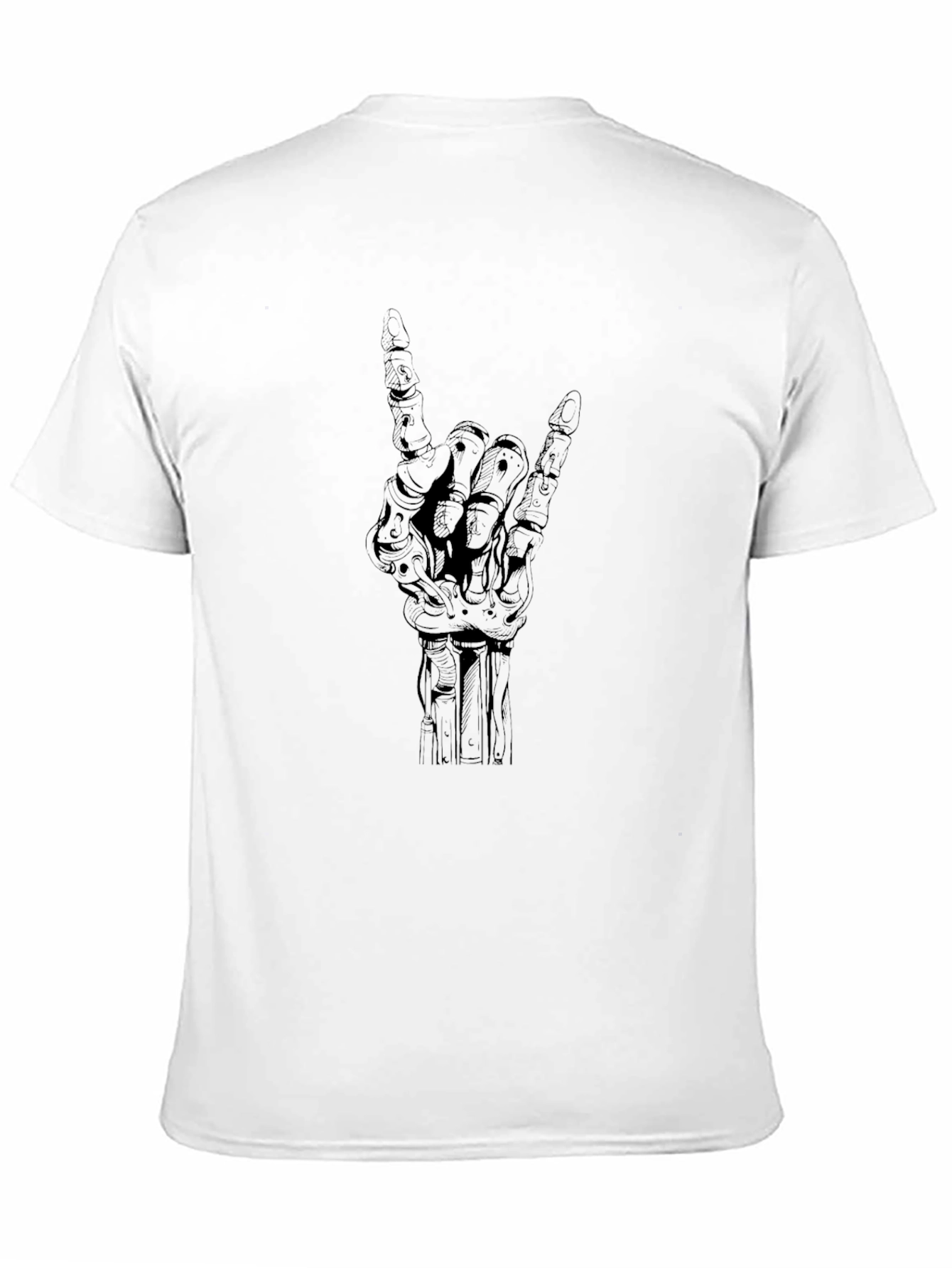 Rock On Skeleton Hand Black T-Shirt