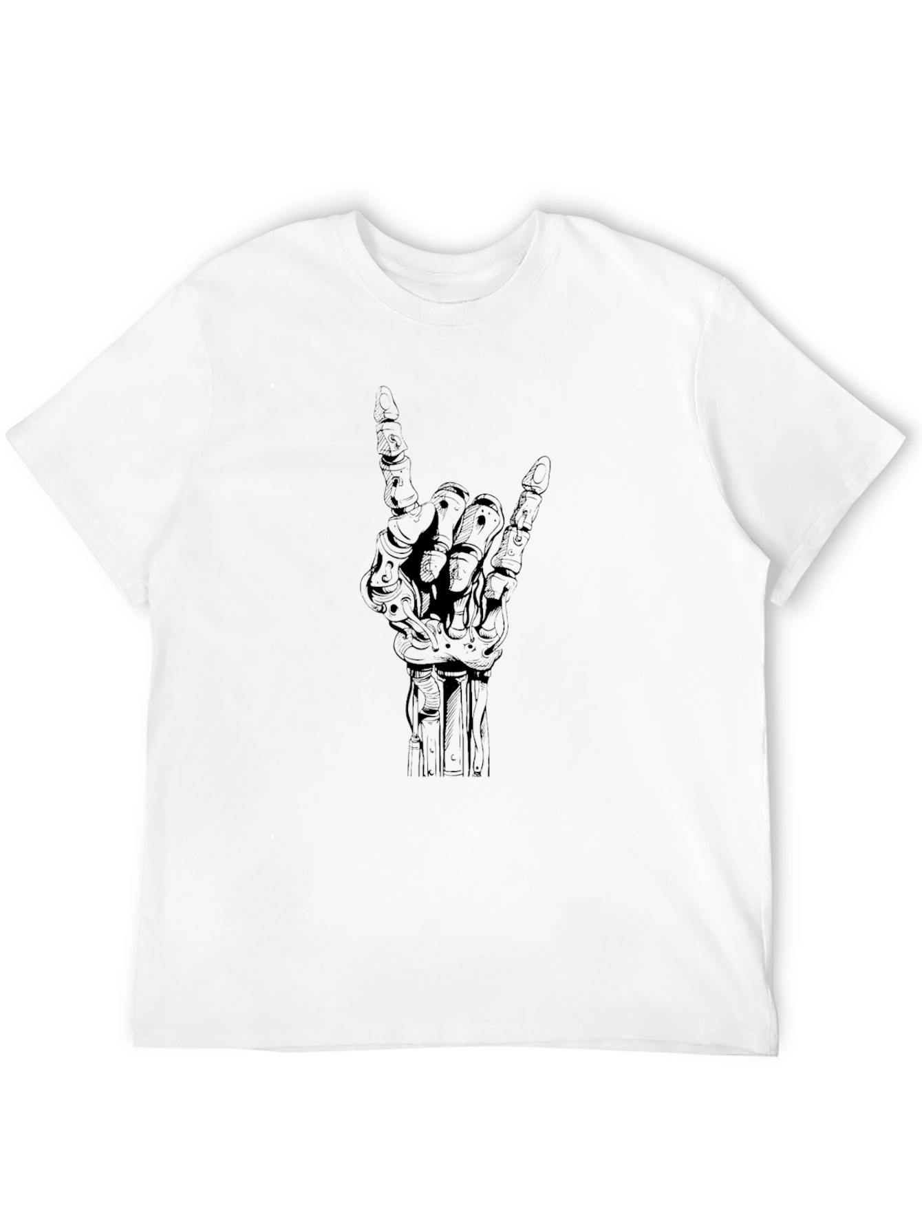 Rock On Skeleton Hand Black T-Shirt