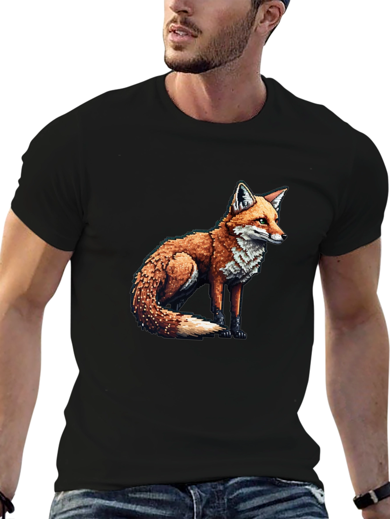 Fox Graphic Tee - Mens Black Cotton Blend T-Shirt