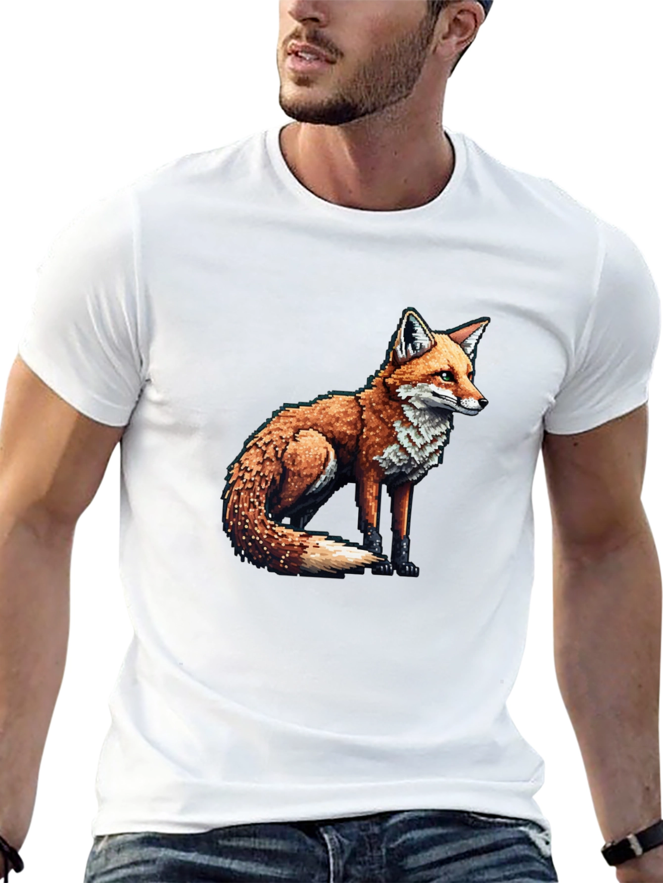 Fox Graphic Tee - Mens Black Cotton Blend T-Shirt
