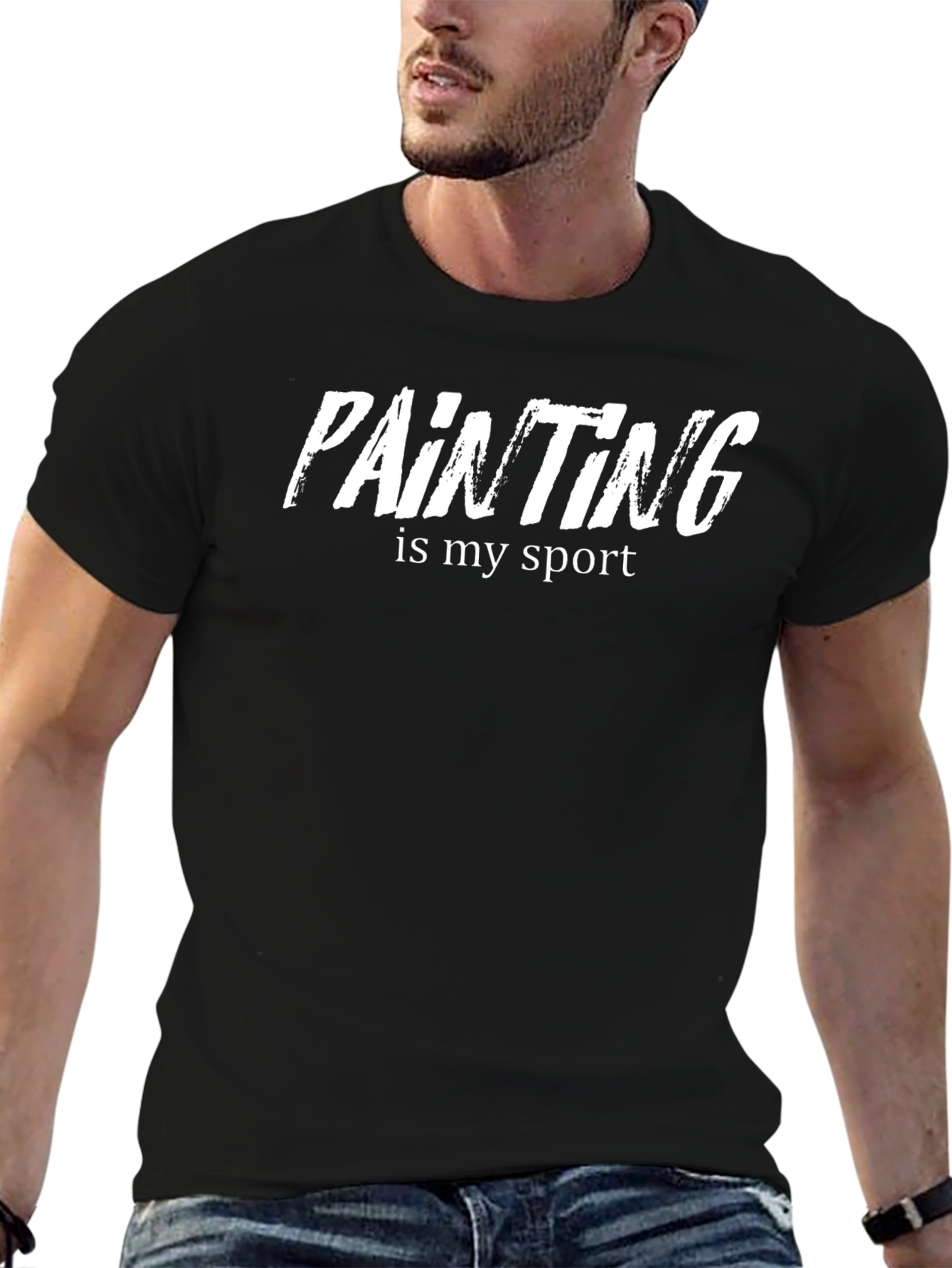 Painting Is My Sport Black Cotton Tee