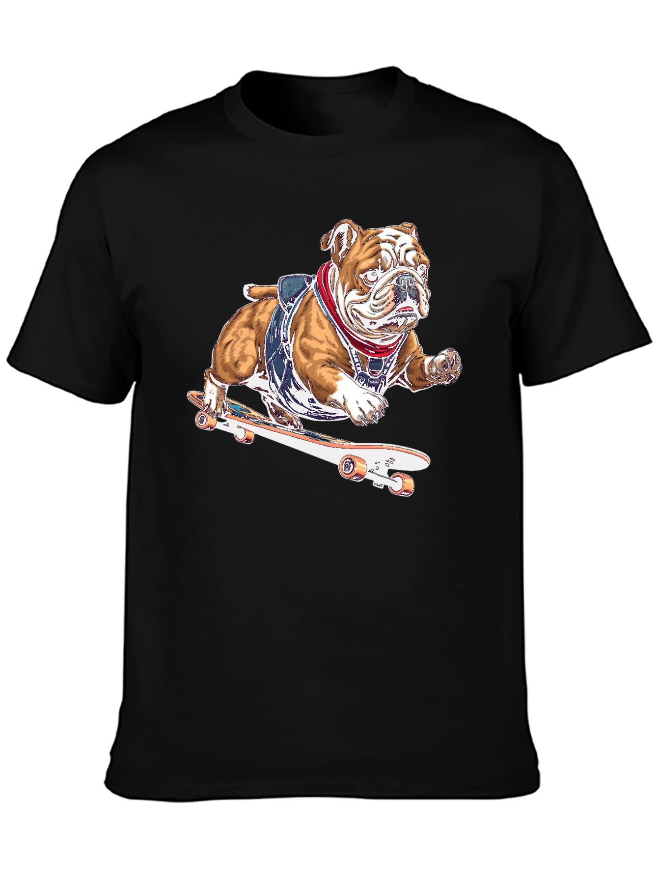Bulldog Skateboarder Graphic T-Shirt