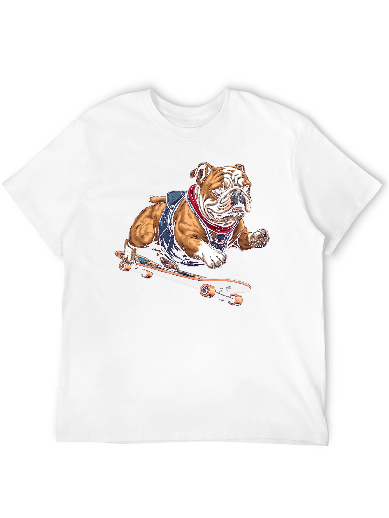 Bulldog Skateboarder Graphic T-Shirt