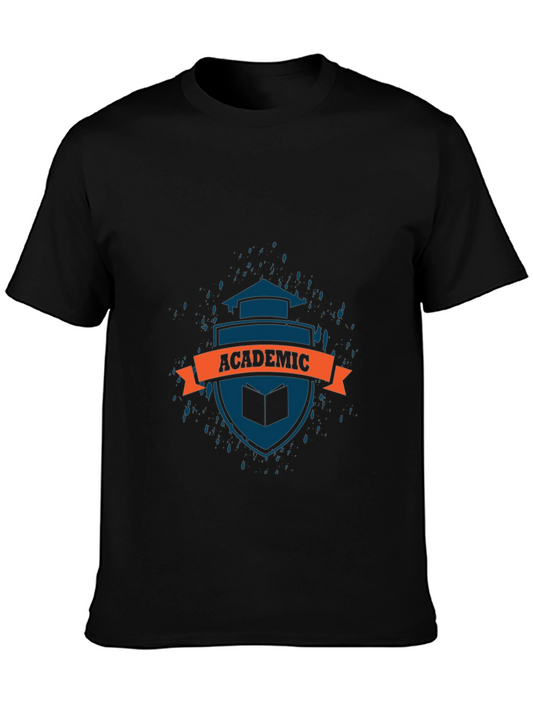 Academic Shield Graphic Tee - Soft Cotton Comfort