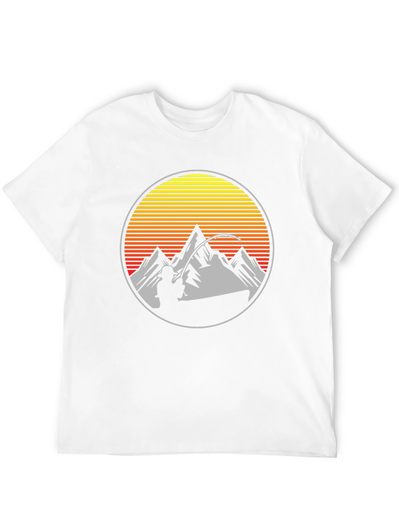 Fishing at Sunset Mens Graphic Tee