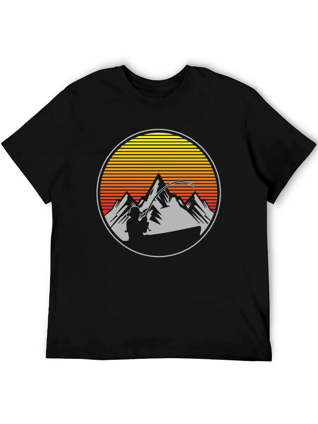 Fishing at Sunset Mens Graphic Tee