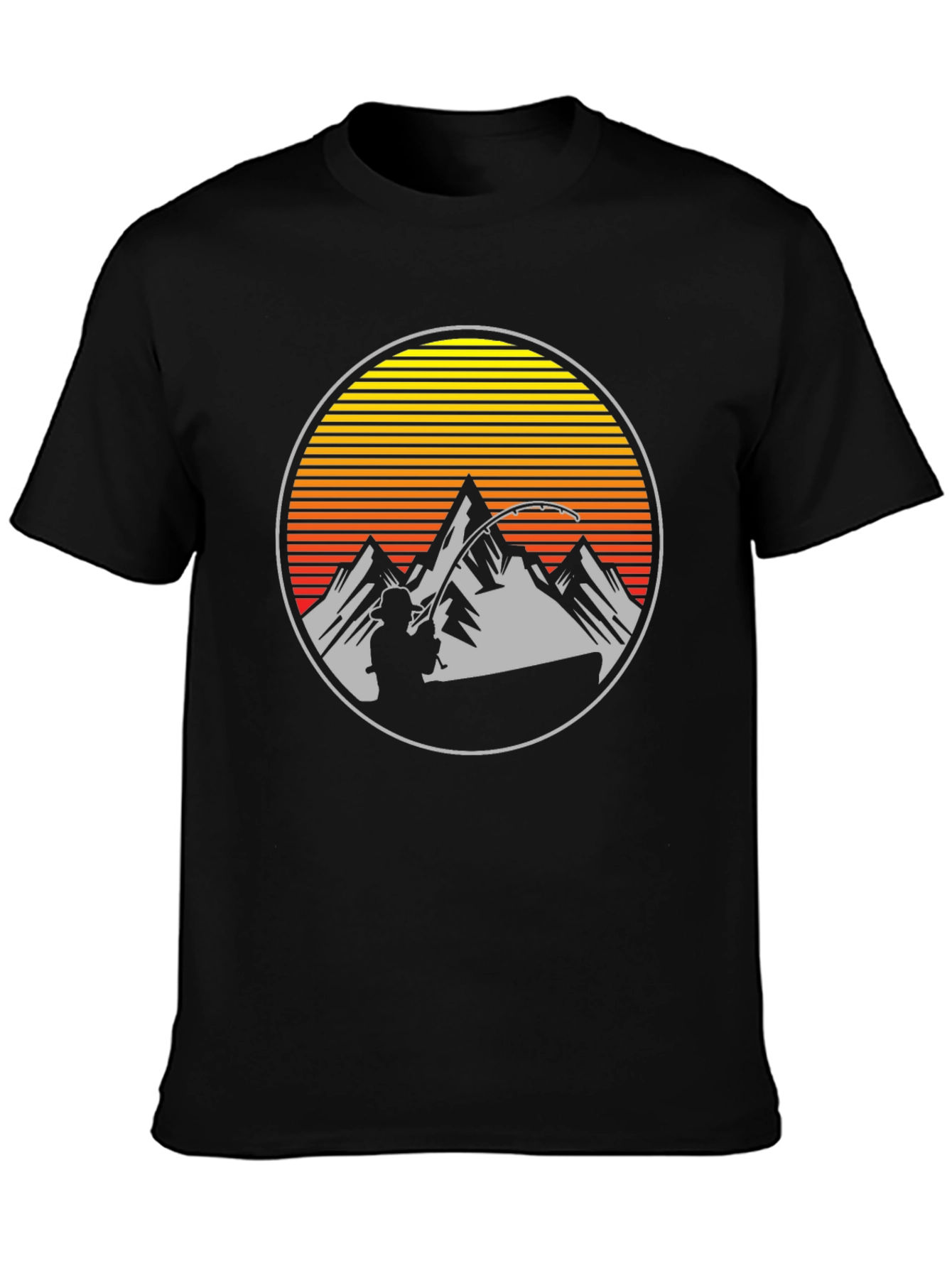 Fishing at Sunset Mens Graphic Tee