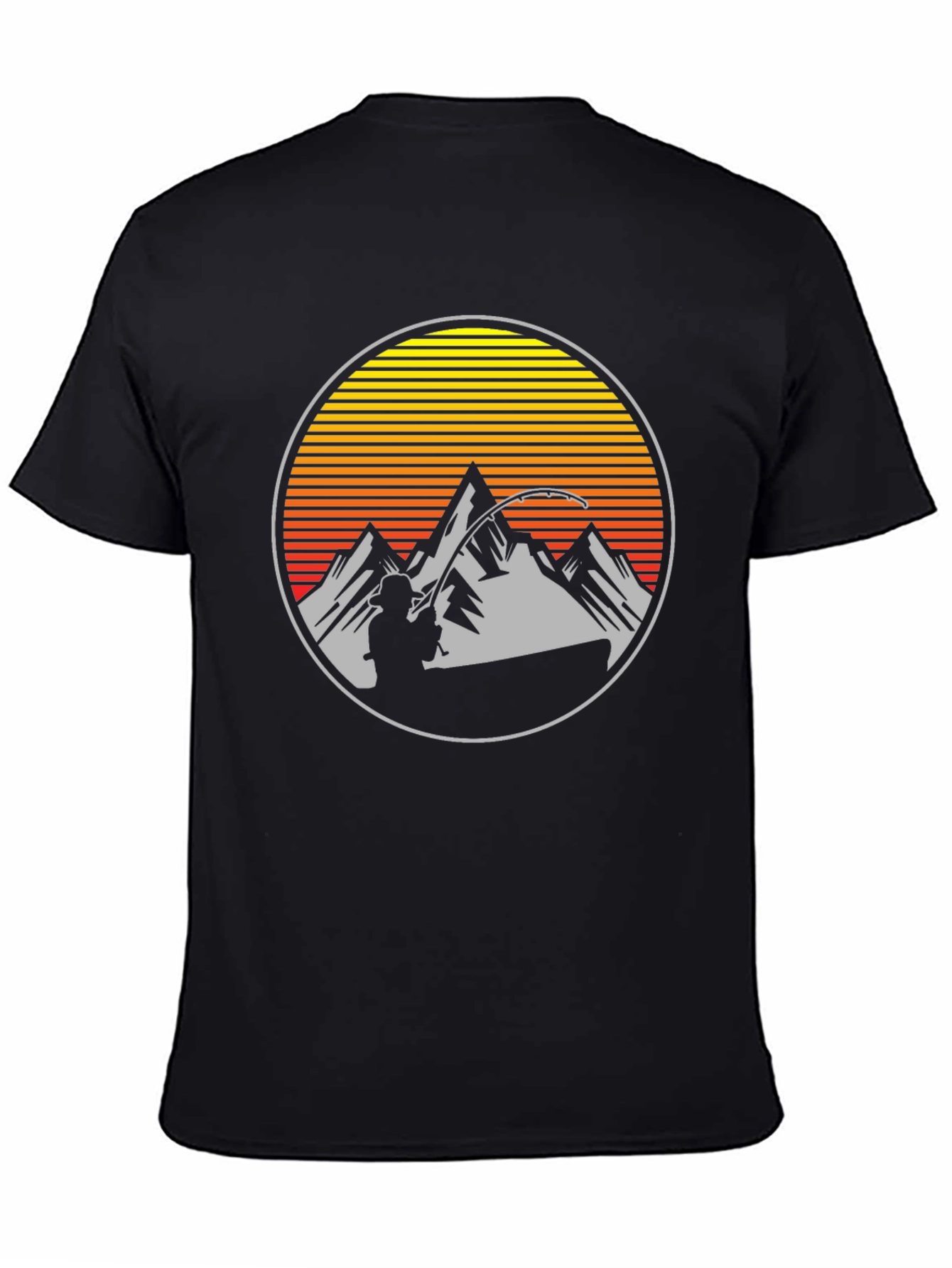 Fishing at Sunset Mens Graphic Tee