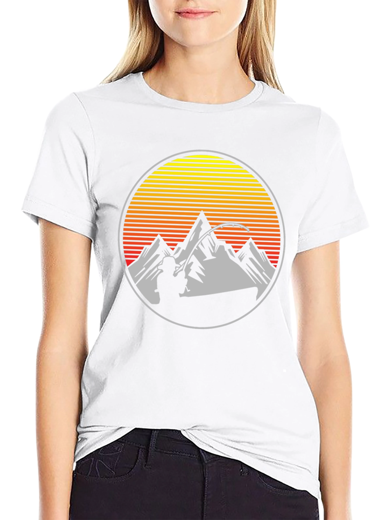 Fishing at Sunset Mens Graphic Tee