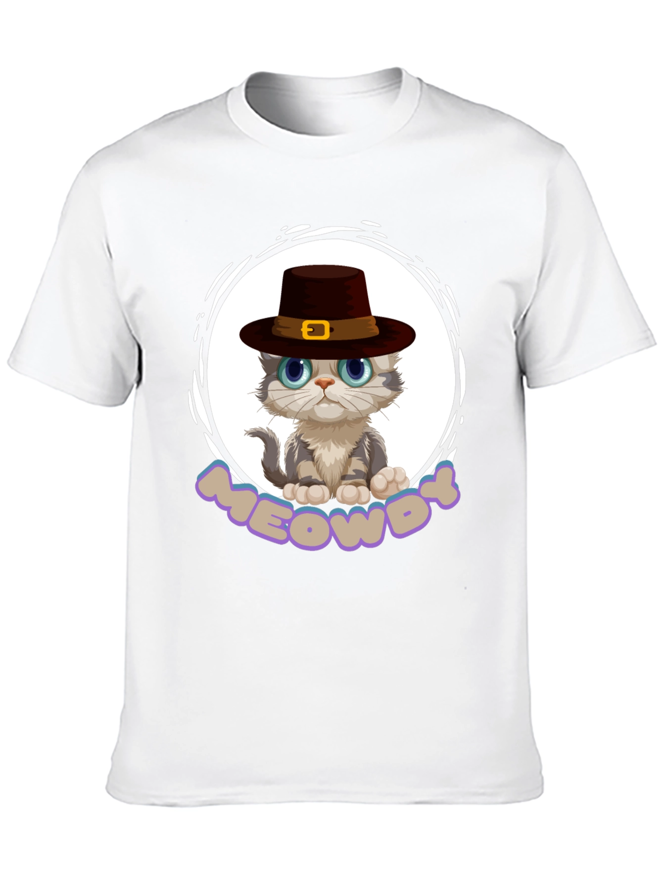 Meowdy Cat Pilgrim T-Shirt