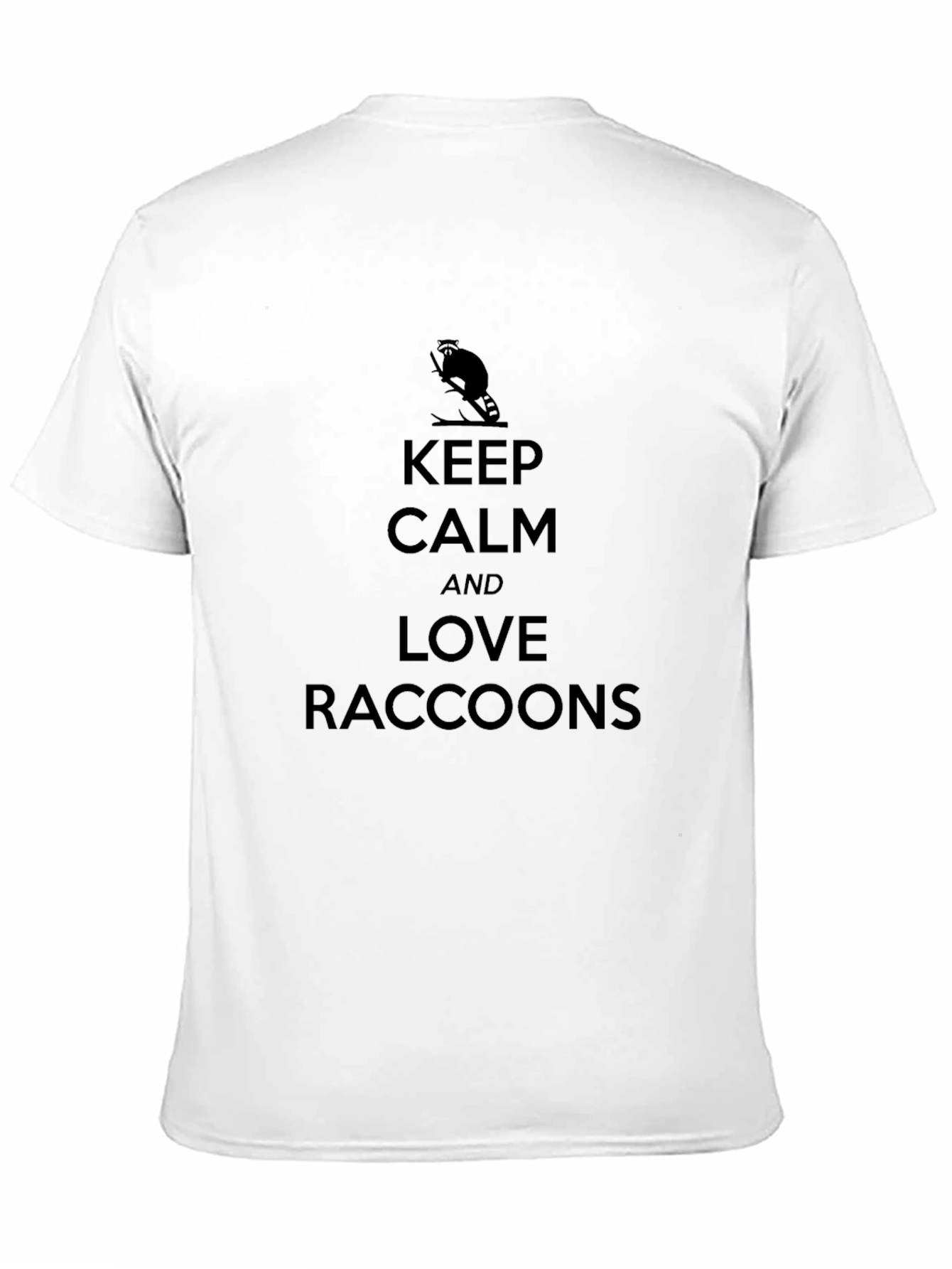 Keep Calm and Love Raccoons Black T-Shirt