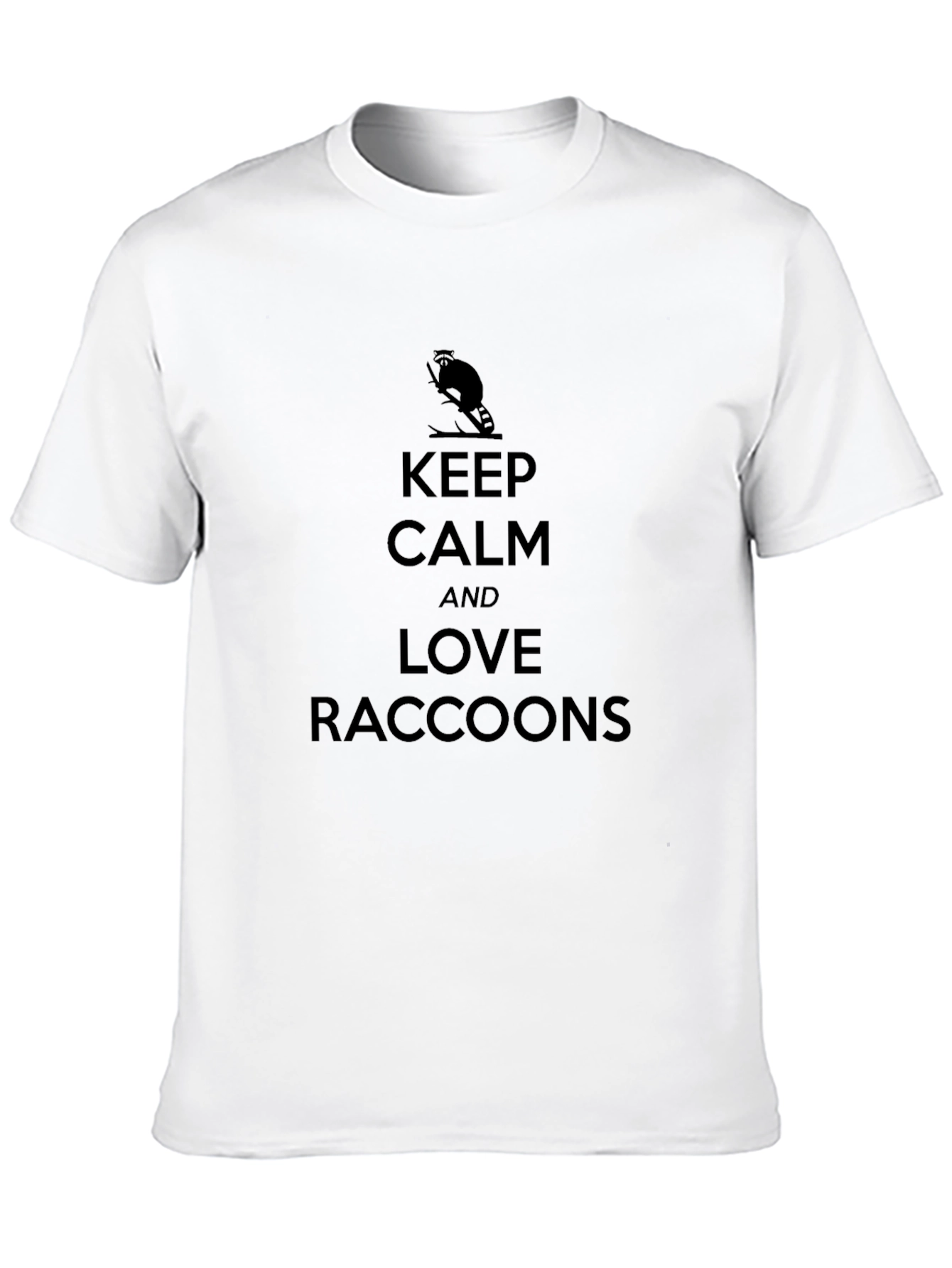 Keep Calm and Love Raccoons Black T-Shirt