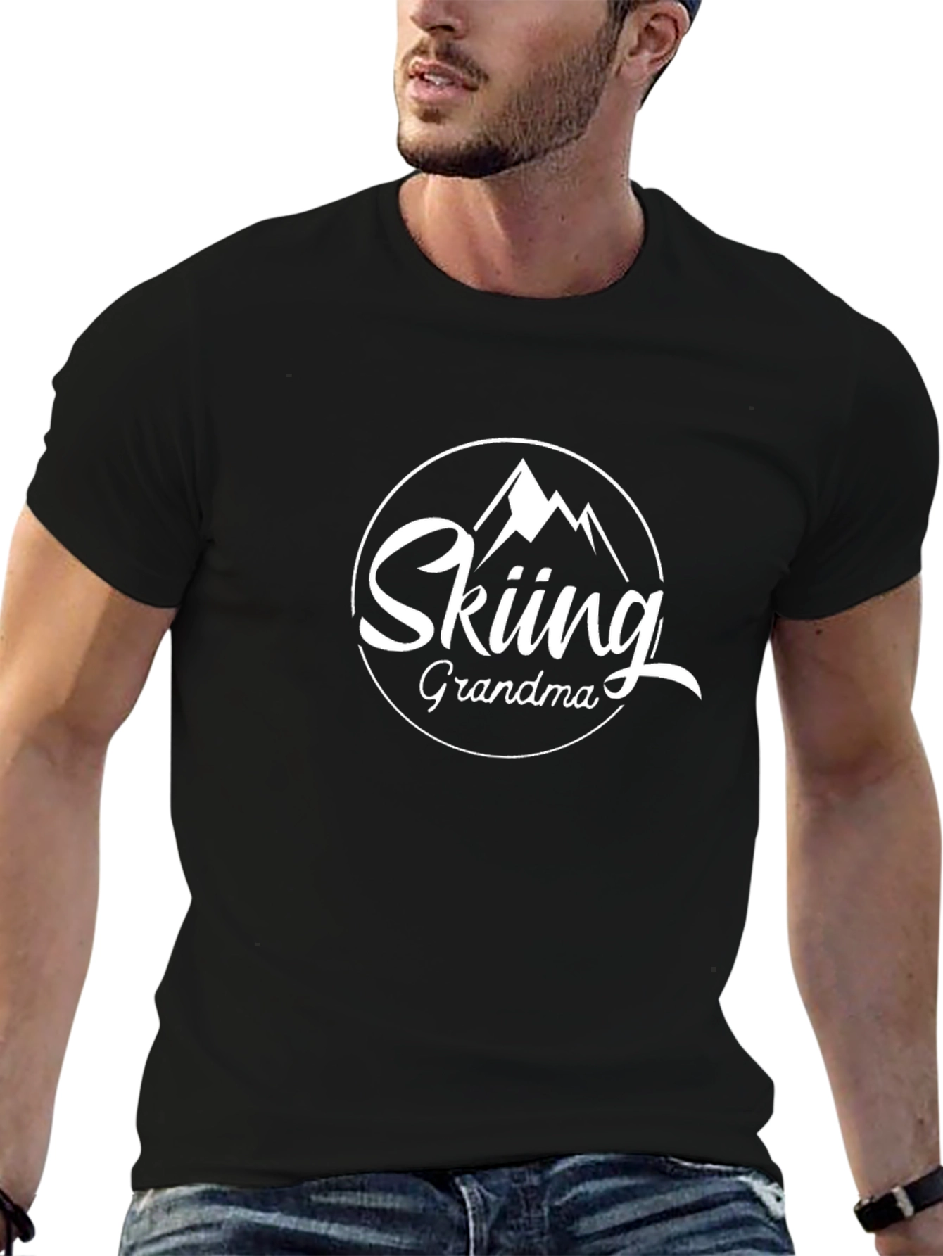 Skiing Grandma T-Shirt - Mountain Design