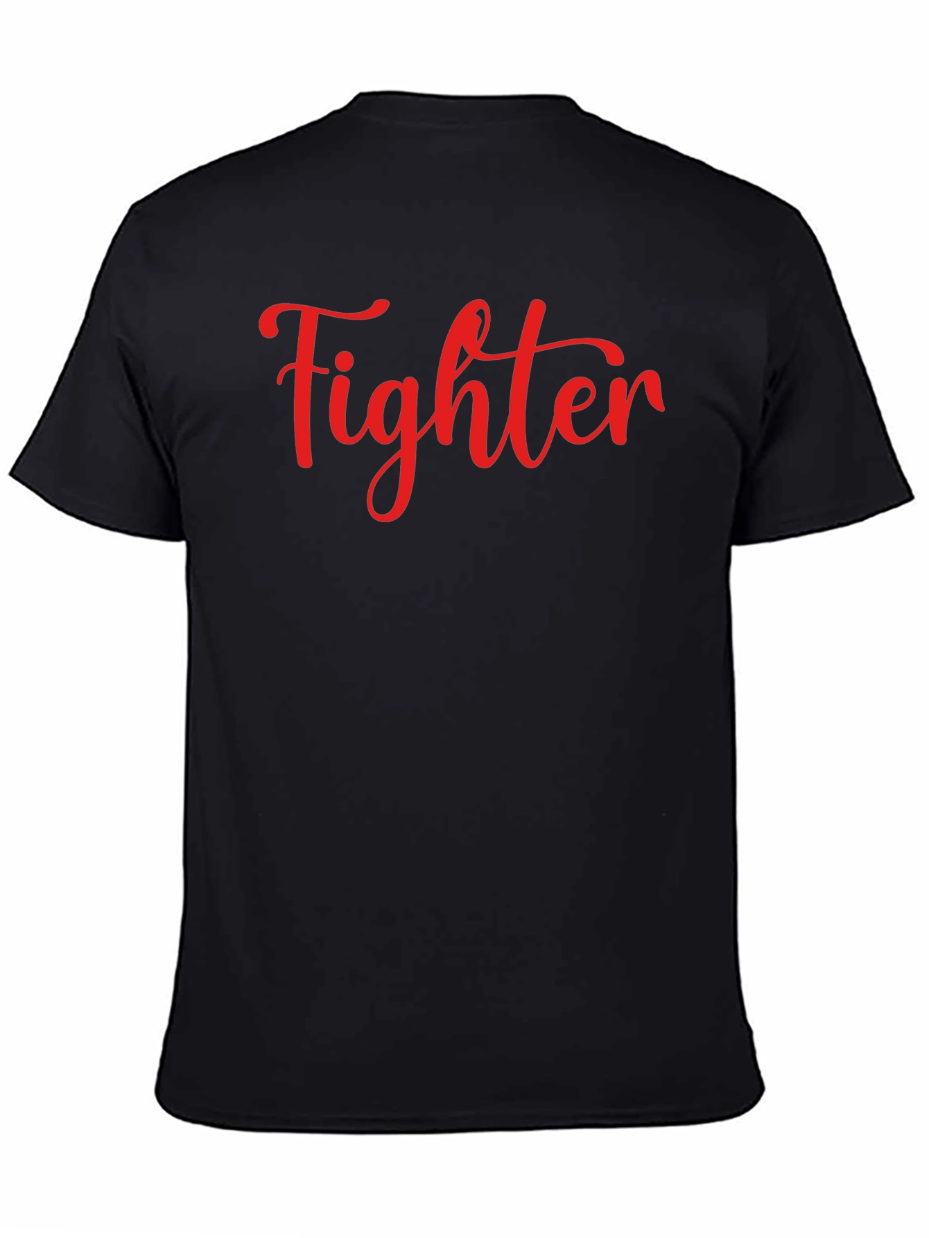 Fighter Graphic Tee - Black Crew Neck T-Shirt
