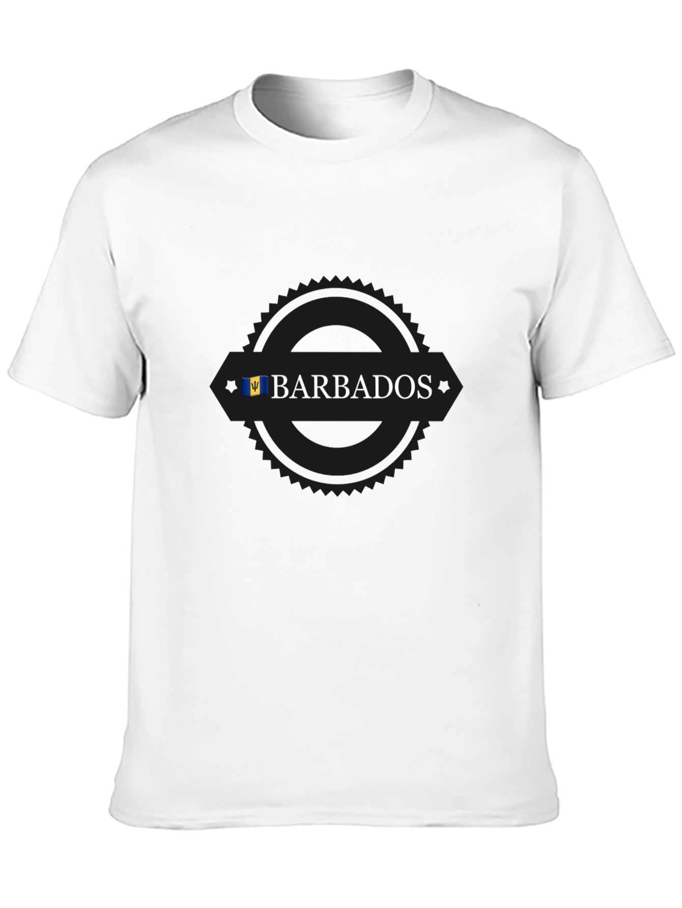Barbados Flag T-Shirt - Black Short Sleeve Tee