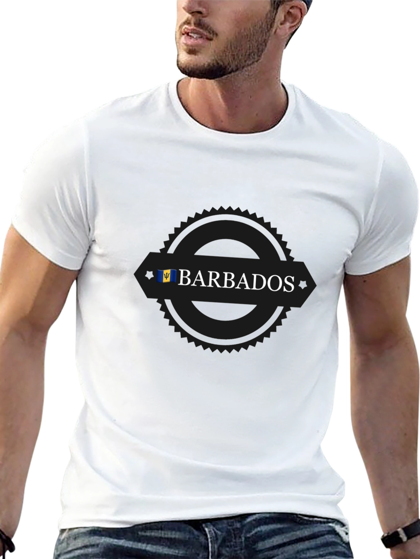 Barbados Flag T-Shirt - Black Short Sleeve Tee