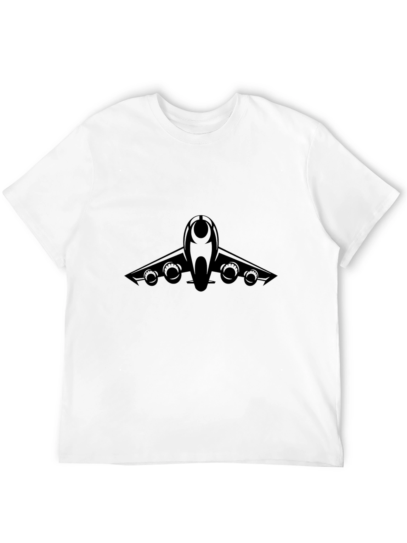 Jet Plane Graphic Tee - Black Cotton Blend