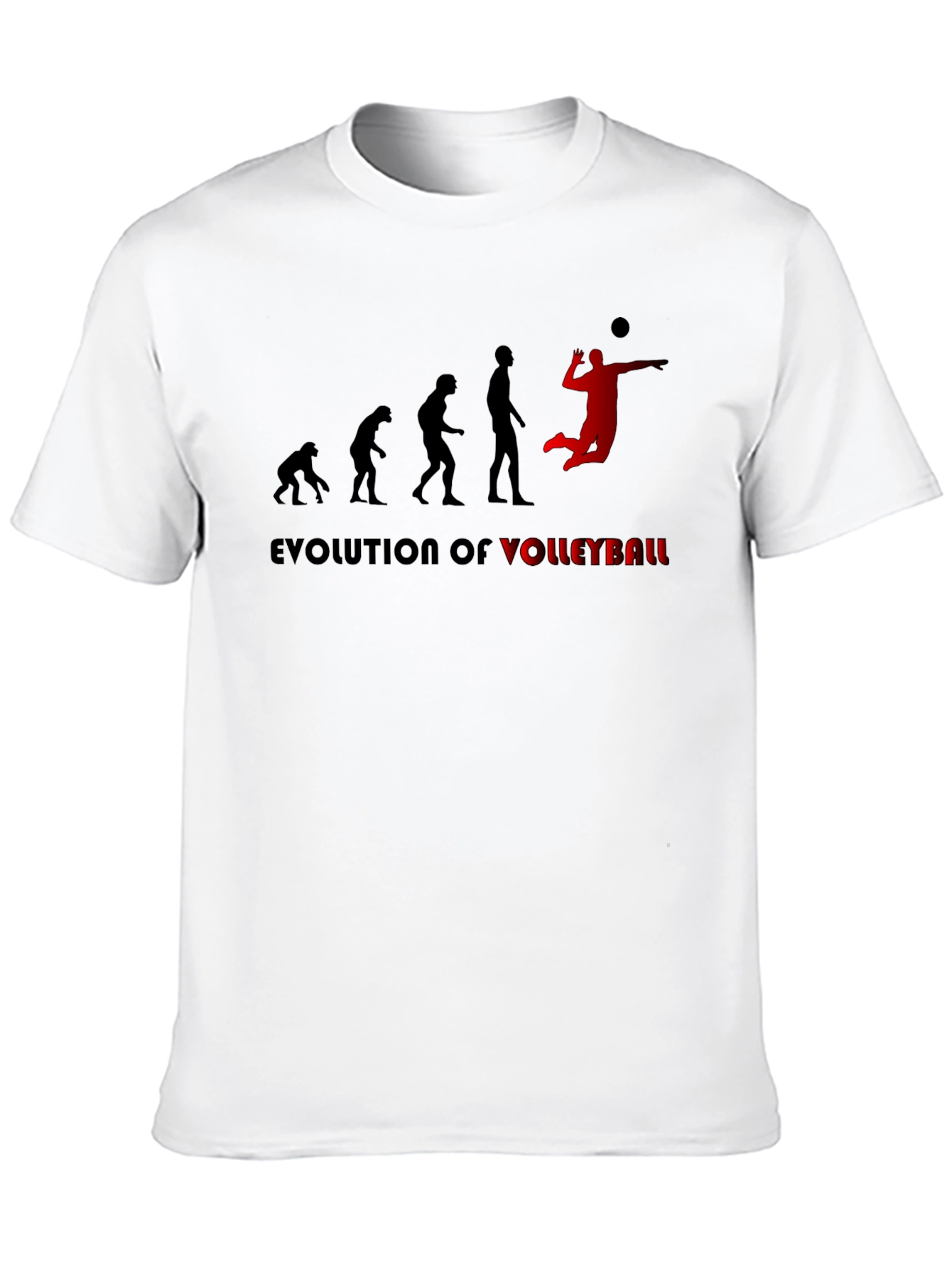 Evolution of Volleyball Black T-Shirt