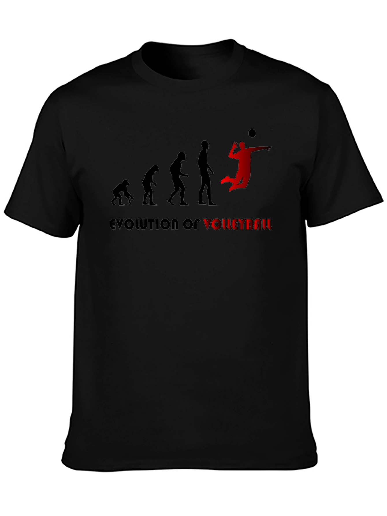 Evolution of Volleyball Black T-Shirt