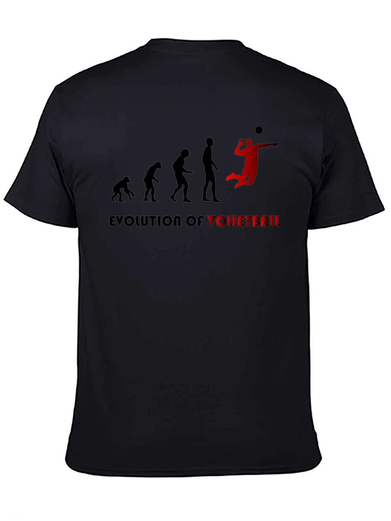 Evolution of Volleyball Black T-Shirt