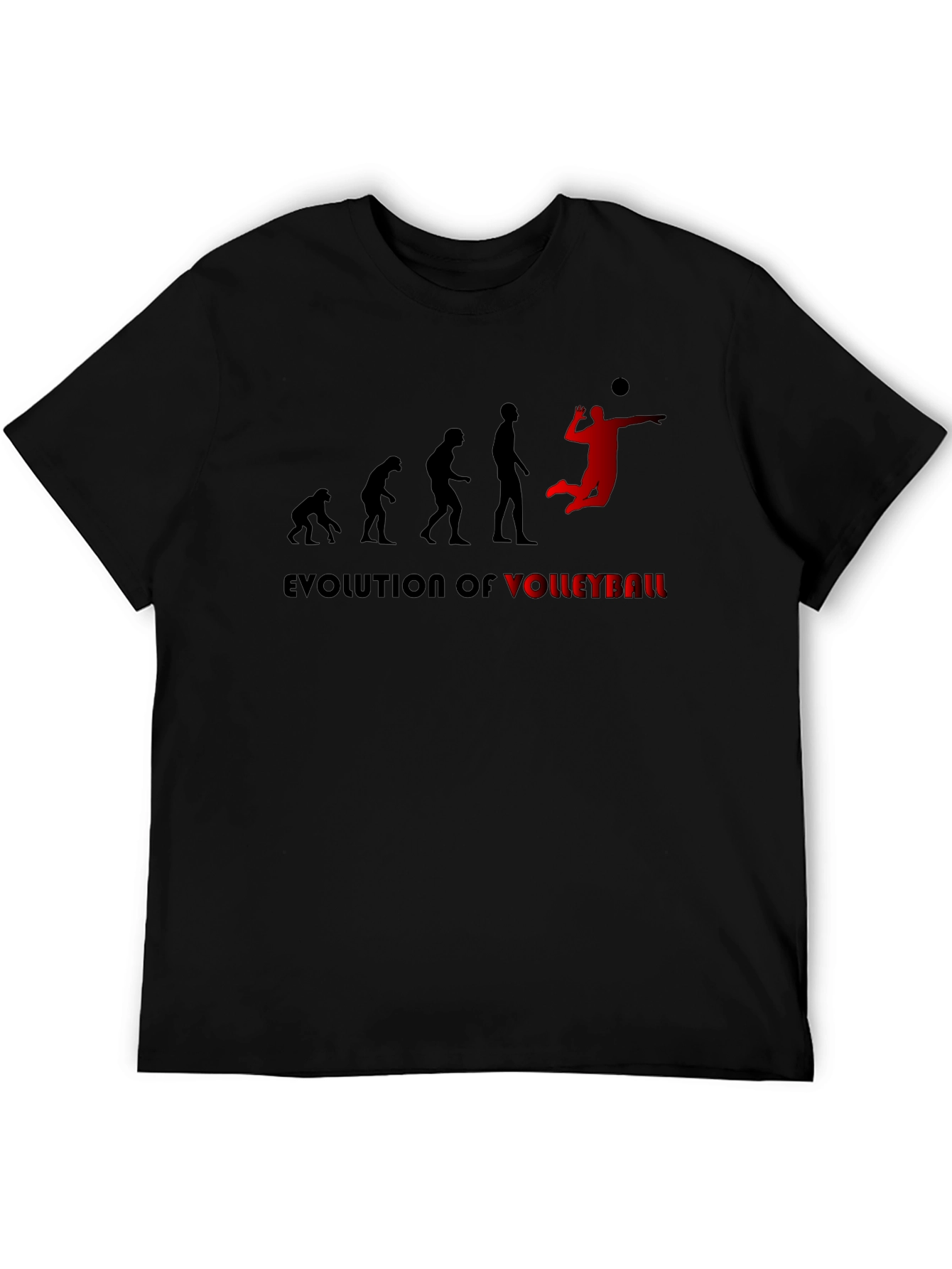 Evolution of Volleyball Black T-Shirt