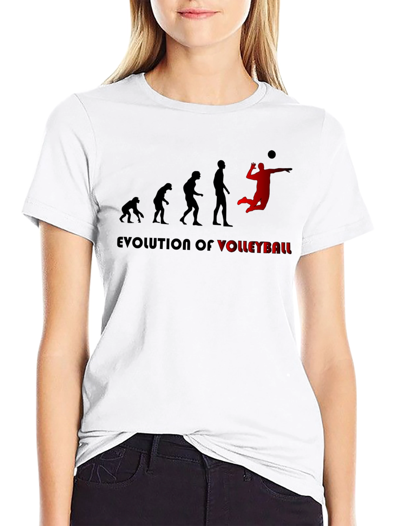 Evolution of Volleyball Black T-Shirt