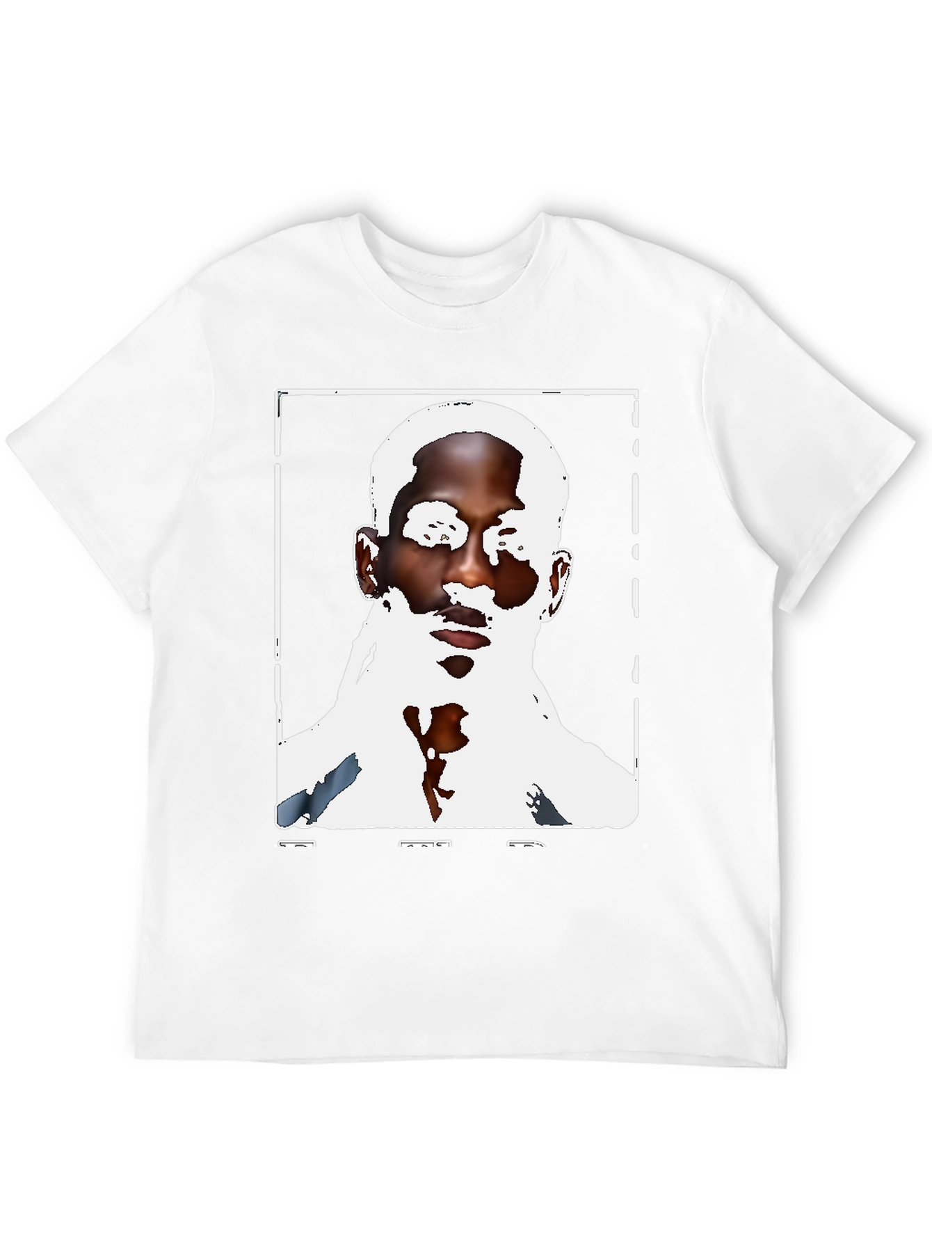 Black Graphic Tee - Mans Face Print