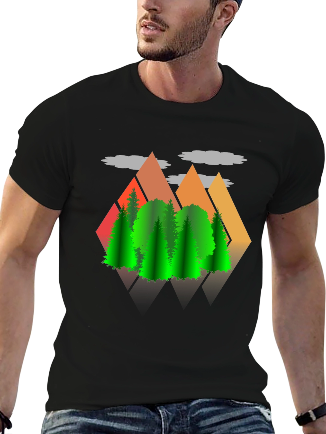 Mountains & Trees Graphic T-Shirt - Nature Lover Tee