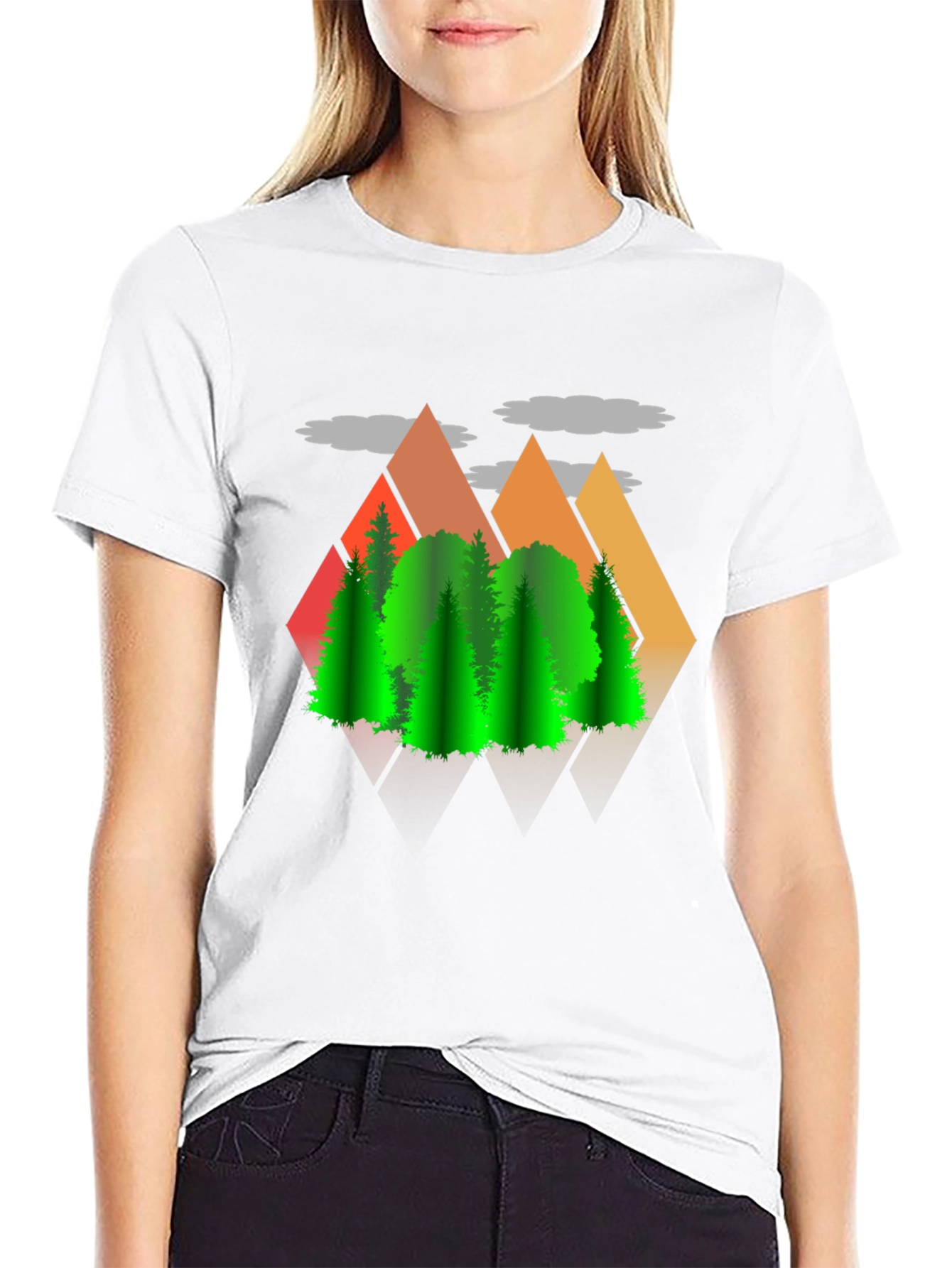 Mountains & Trees Graphic T-Shirt - Nature Lover Tee