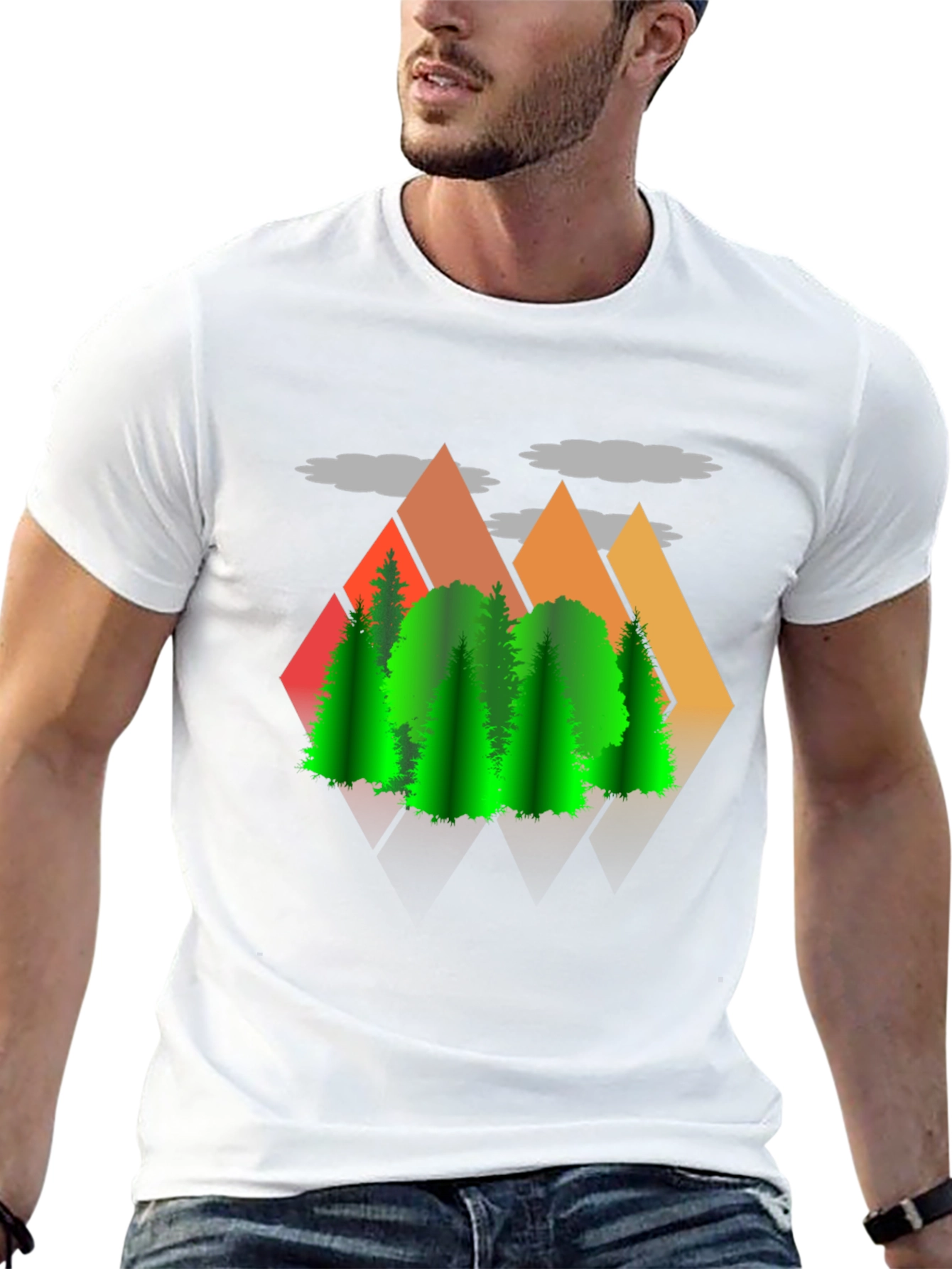 Mountains & Trees Graphic T-Shirt - Nature Lover Tee