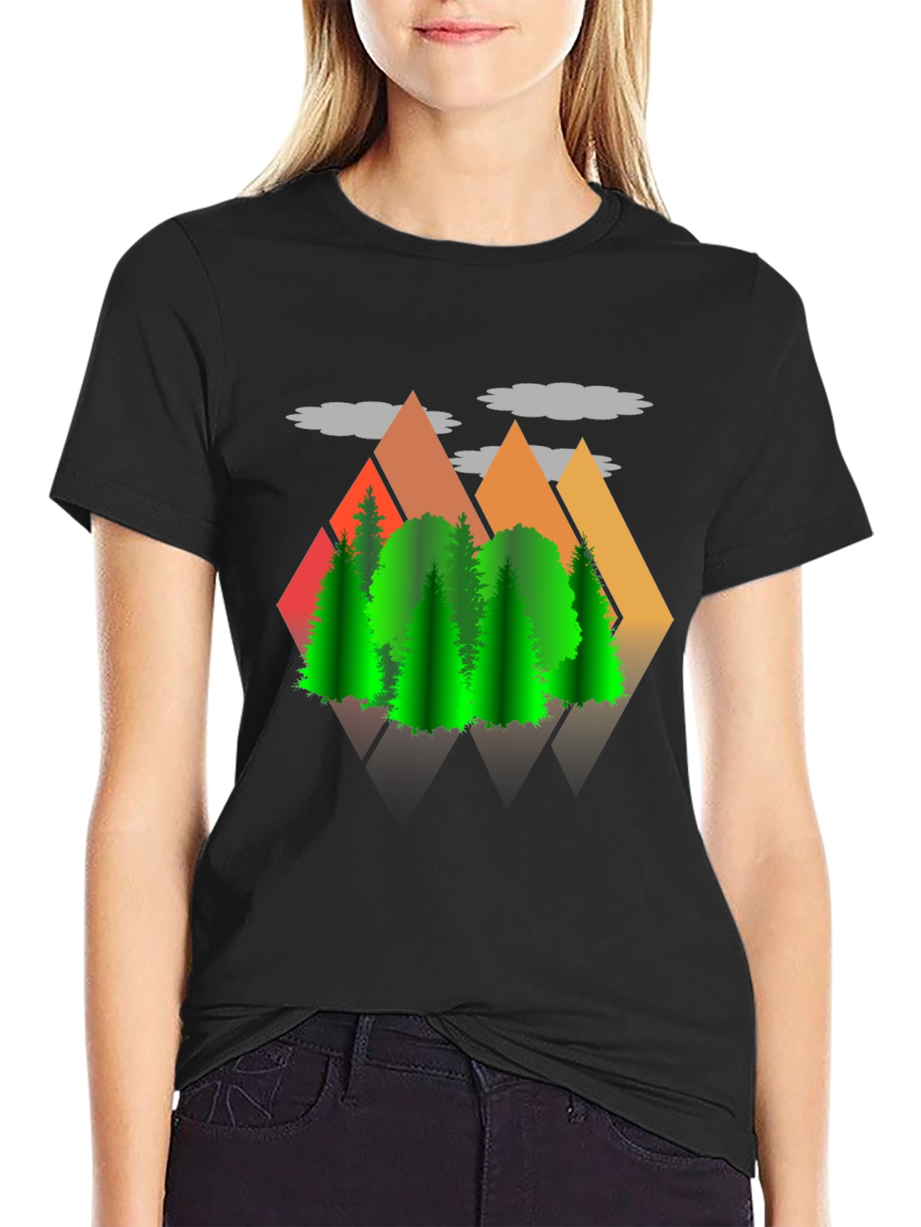 Mountains & Trees Graphic T-Shirt - Nature Lover Tee