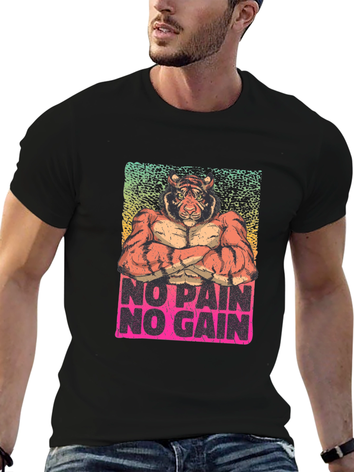 No Pain No Gain Tiger Graphic Tee