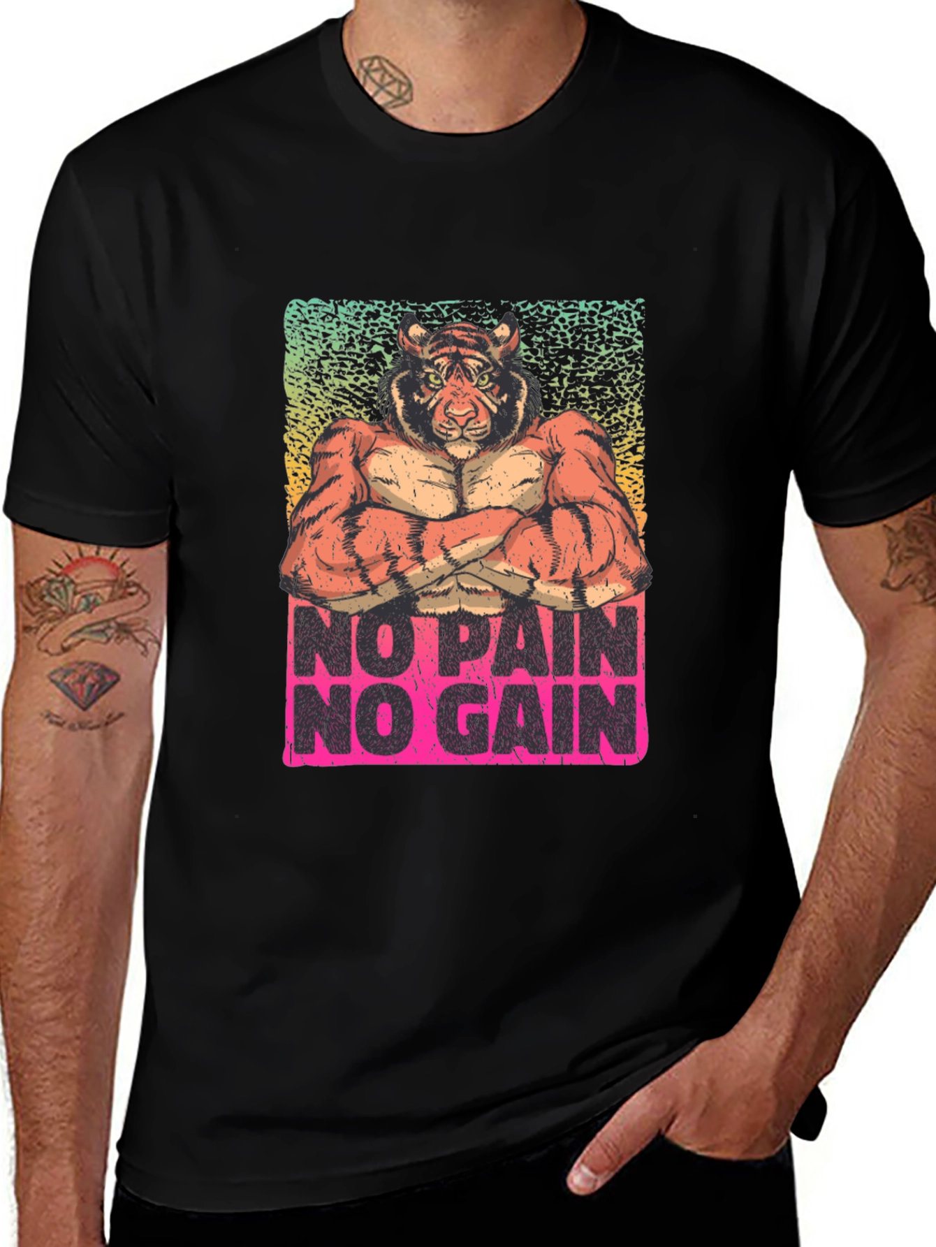 No Pain No Gain Tiger Graphic Tee