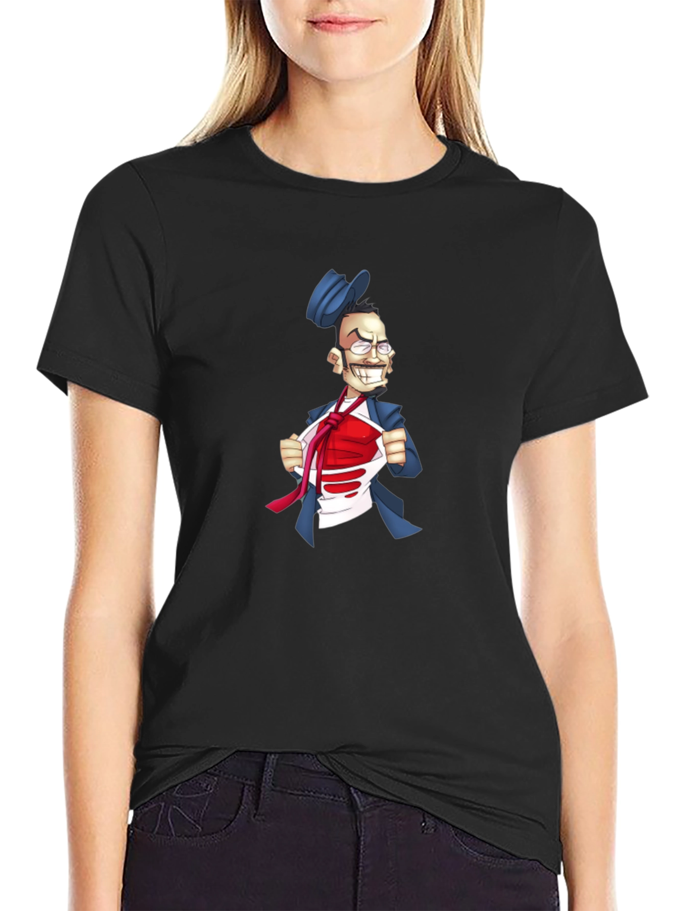 Funny Man T-Shirt Cartoon Superhero Style