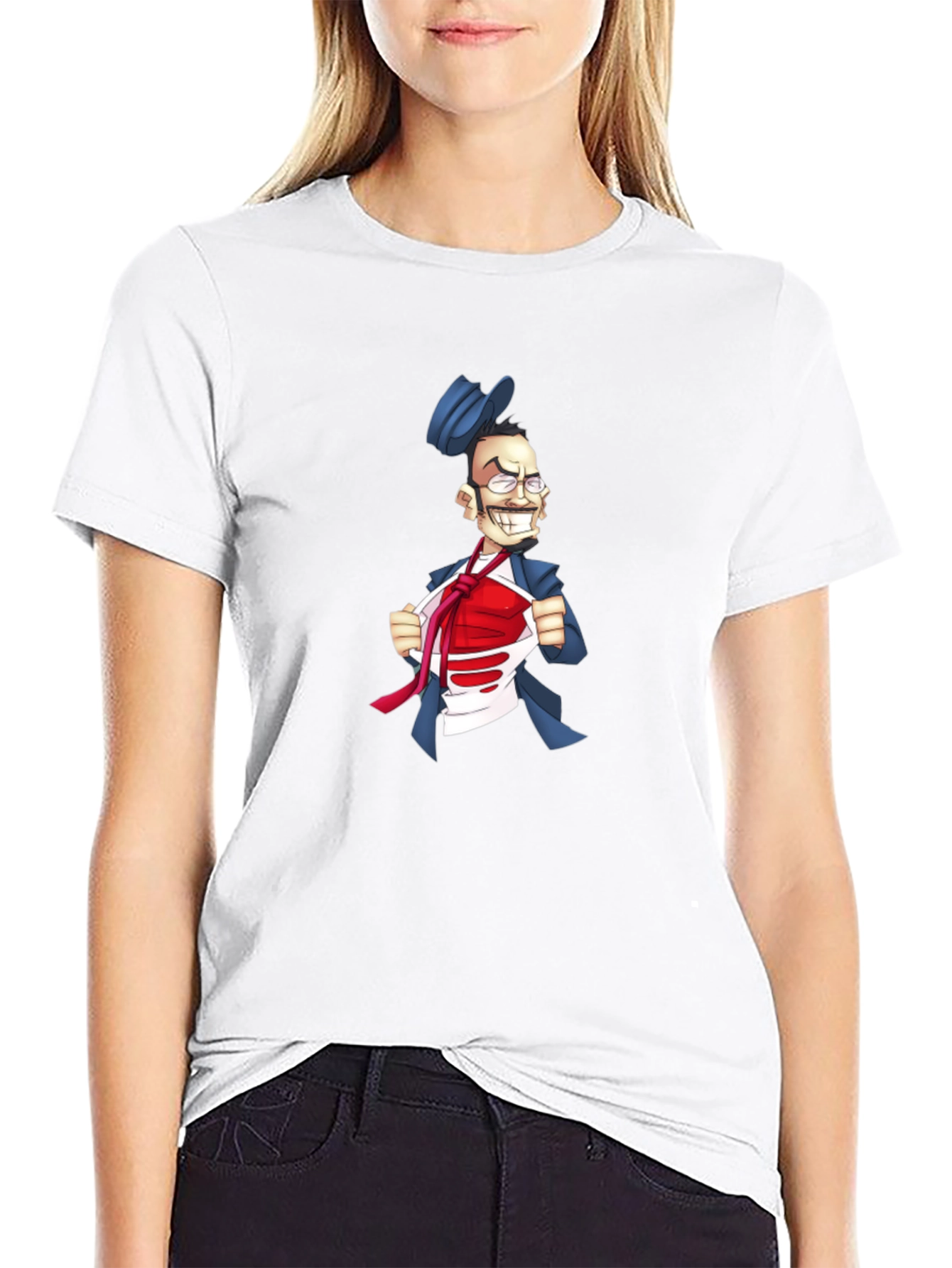 Funny Man T-Shirt Cartoon Superhero Style