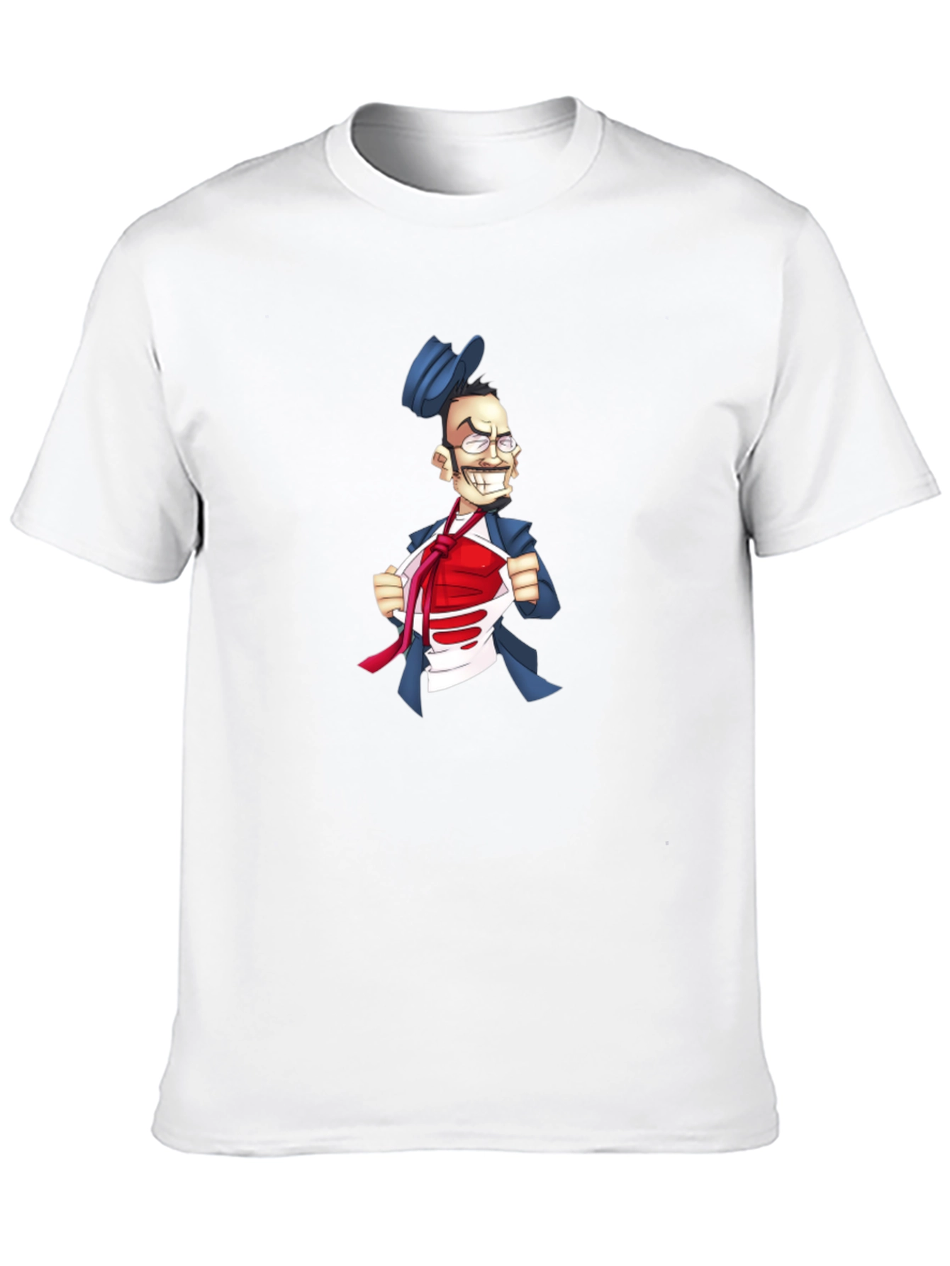 Funny Man T-Shirt Cartoon Superhero Style
