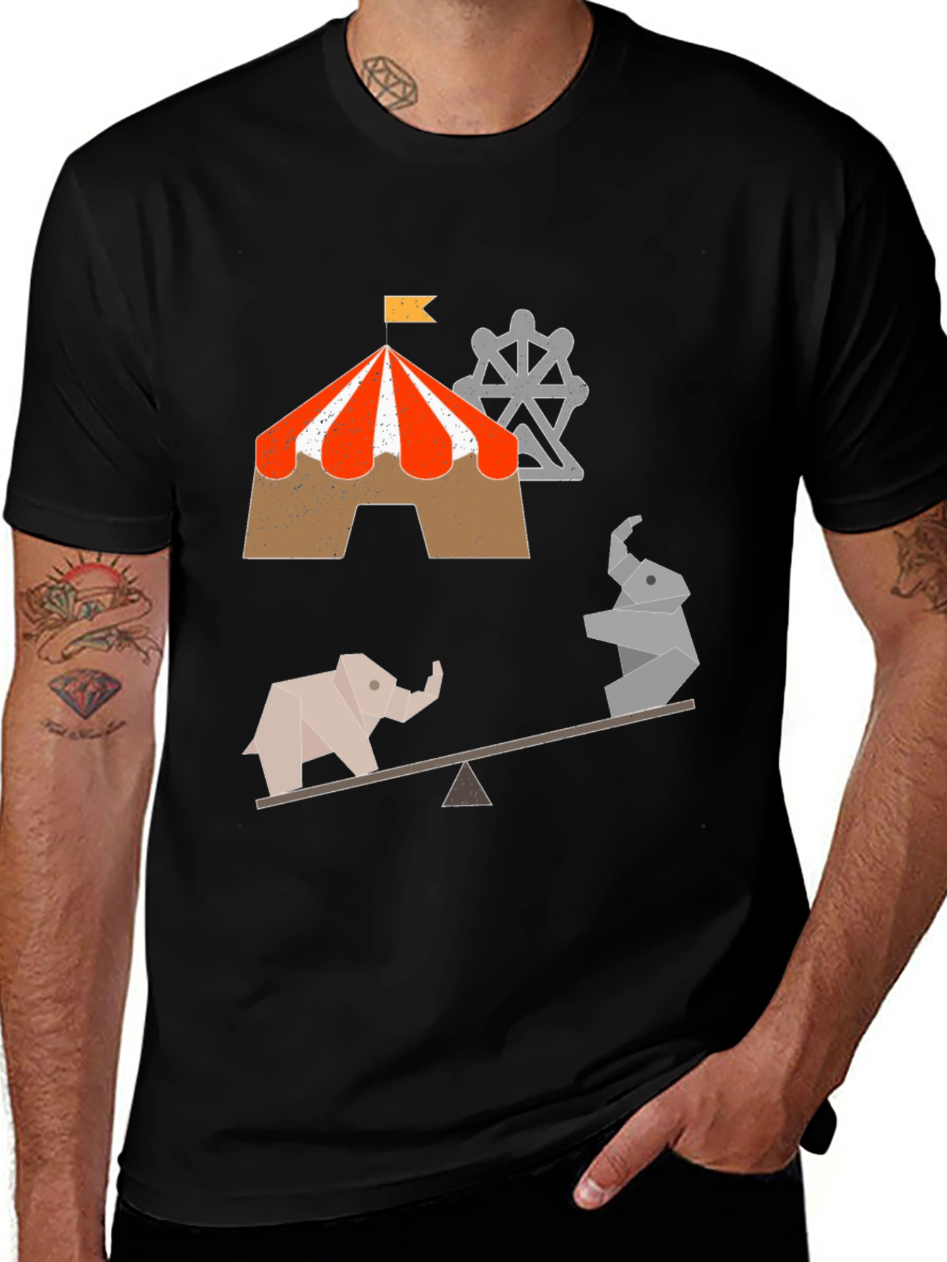 Circus Elephant Seesaw Tee