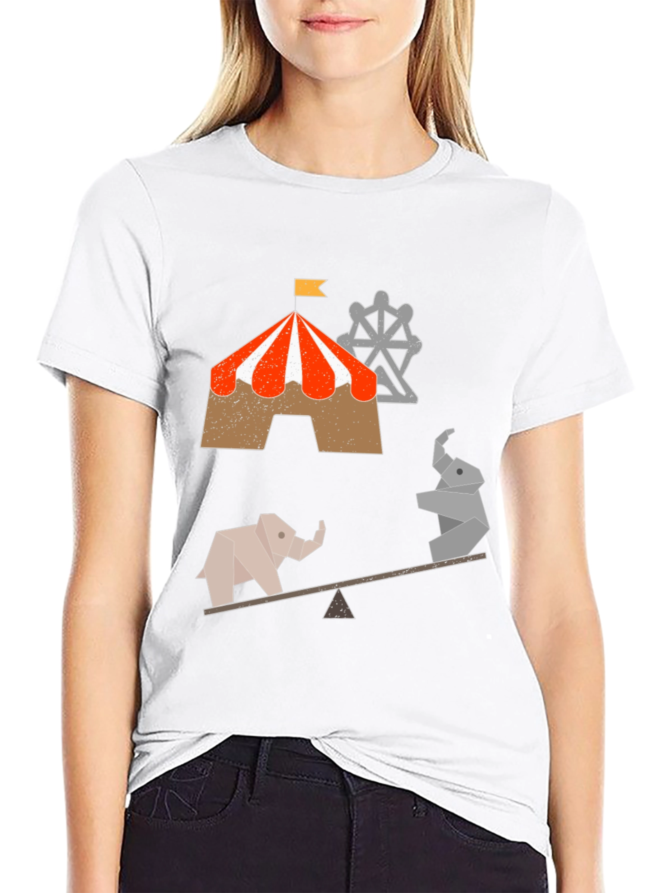 Circus Elephant Seesaw Tee
