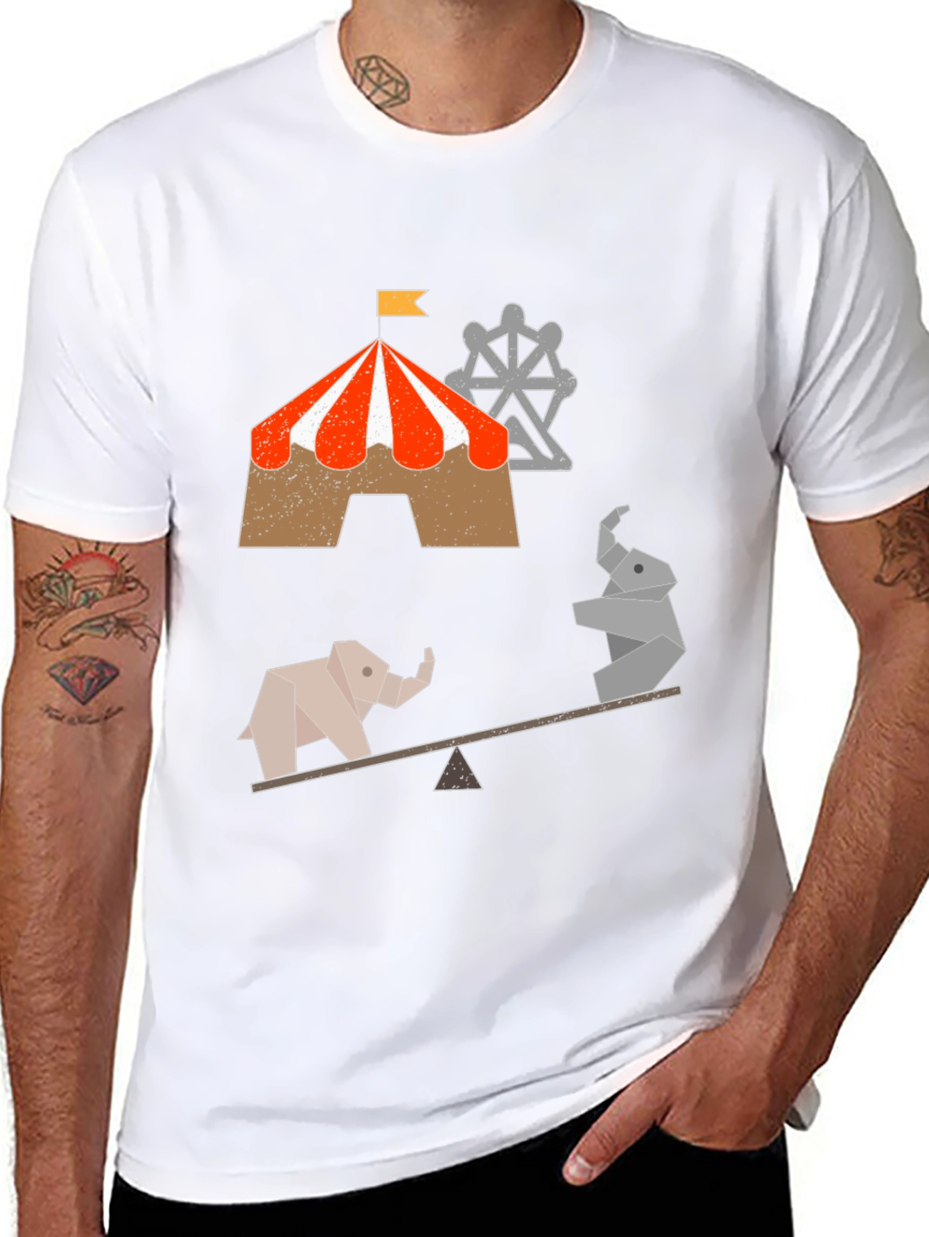 Circus Elephant Seesaw Tee