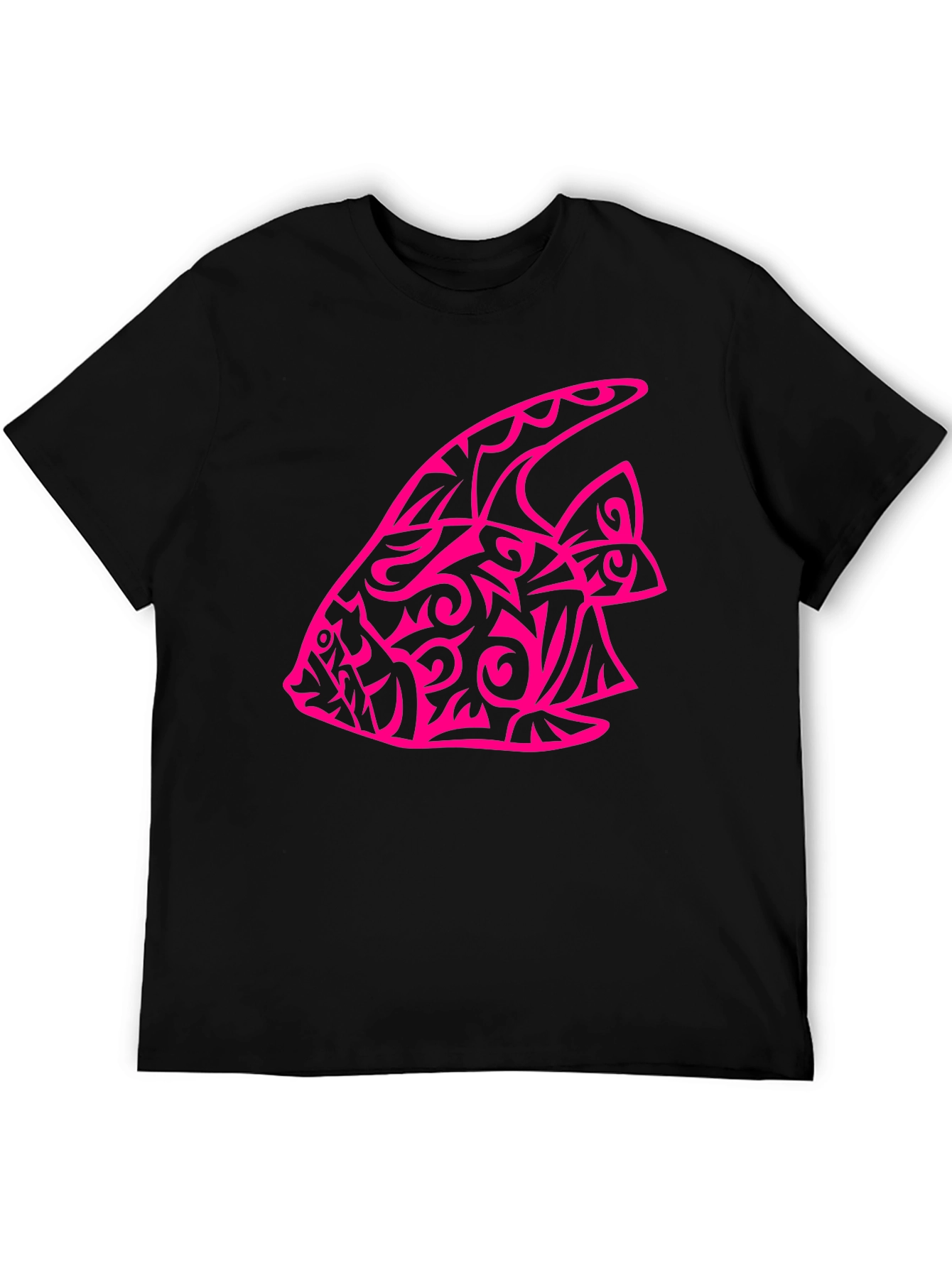 Tribal Fish Graphic Tee - Black