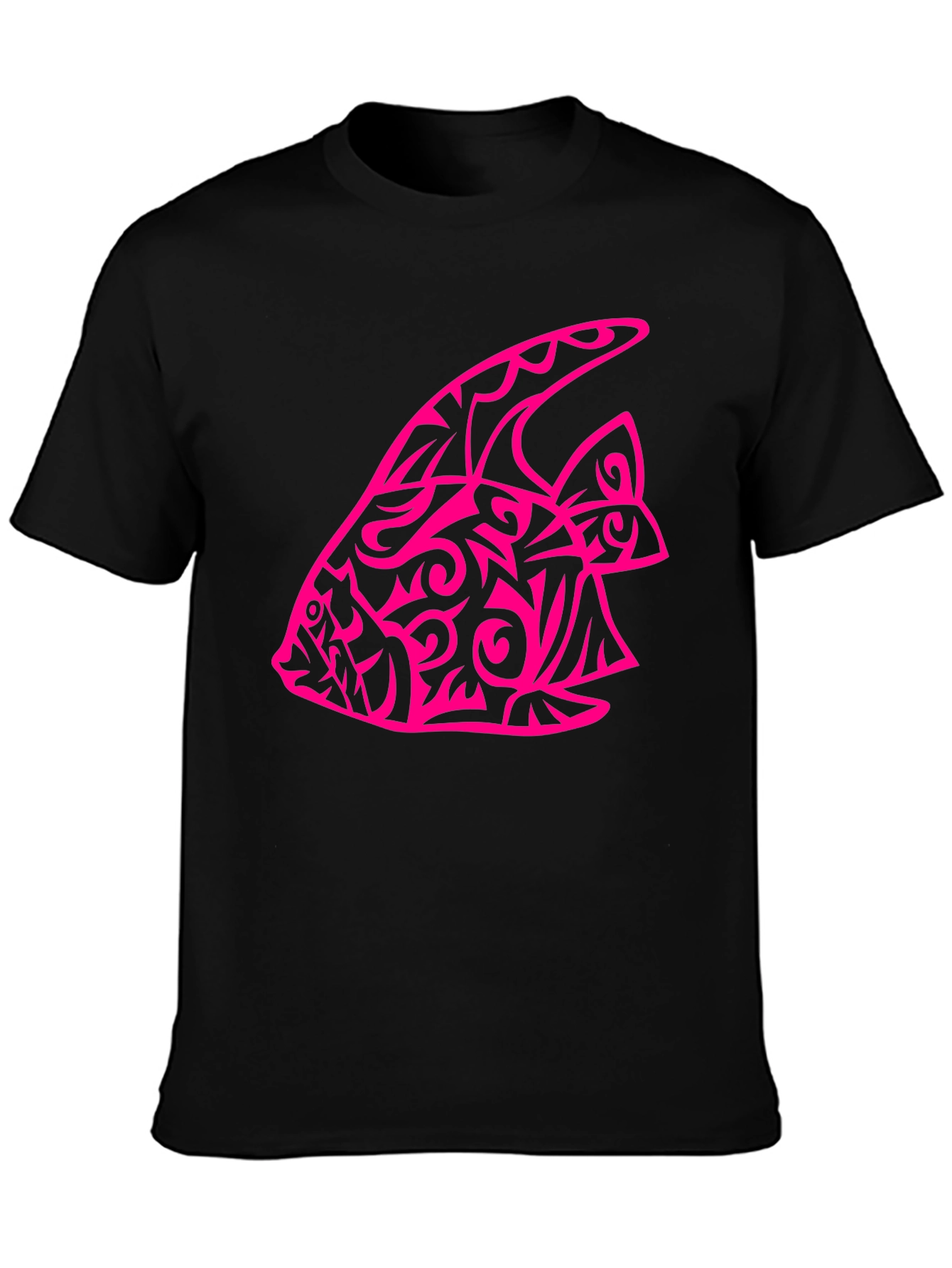 Tribal Fish Graphic Tee - Black