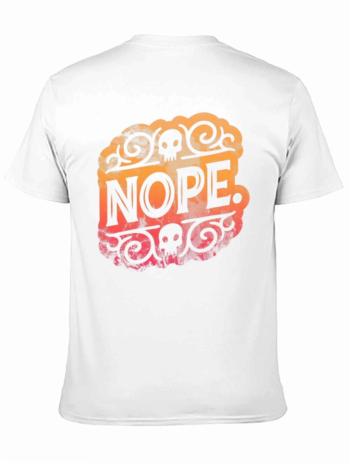 Nope Skull Graphic Print T-Shirt - Crew Neck Tee