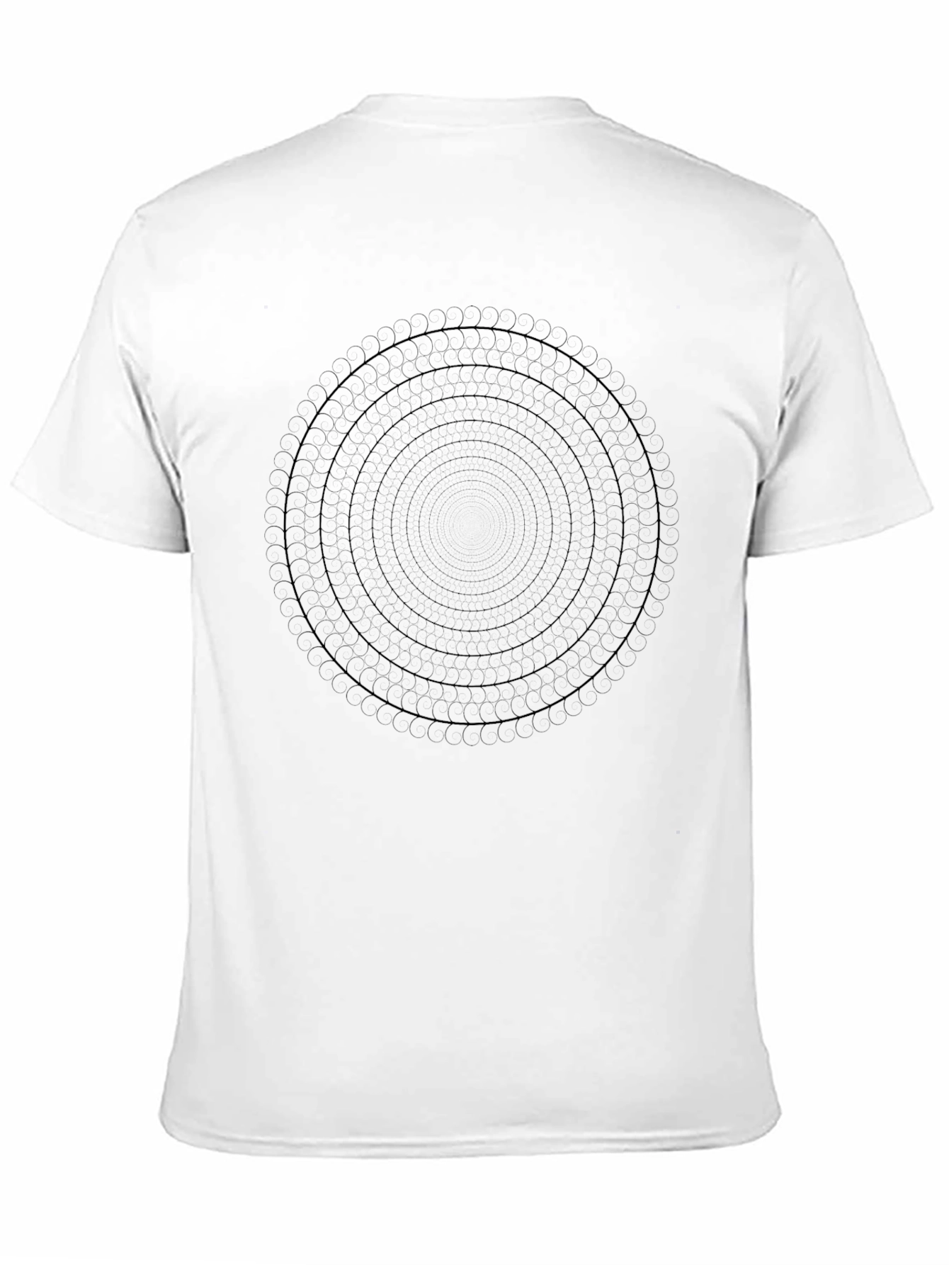 Geometric Circle Design Black T-Shirt