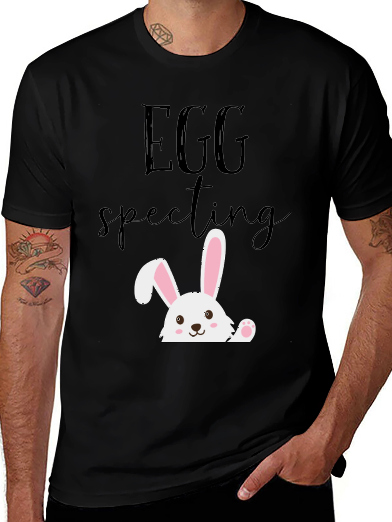 Eggspecting Easter Bunny T-Shirt - Funny Pregnancy Tee