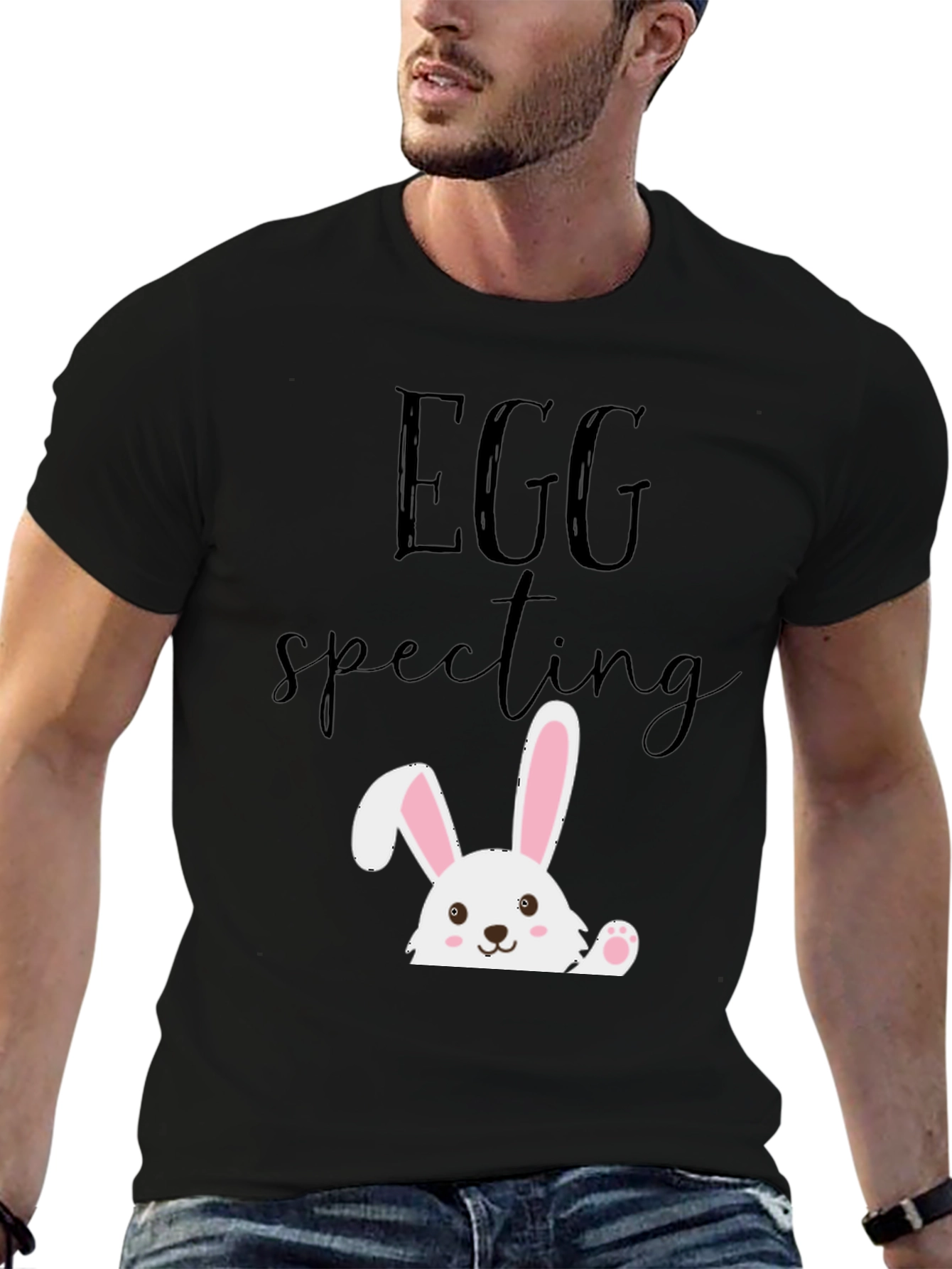 Eggspecting Easter Bunny T-Shirt - Funny Pregnancy Tee