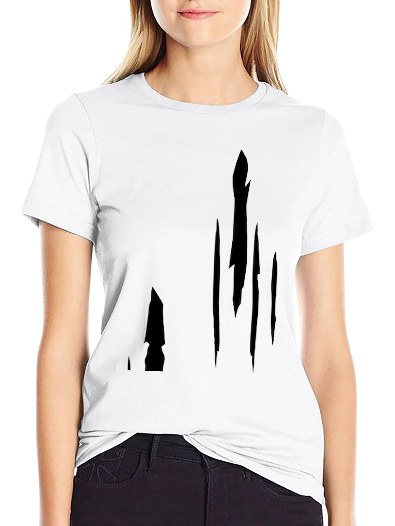 Black Graphic Print T-Shirt - Modern Style
