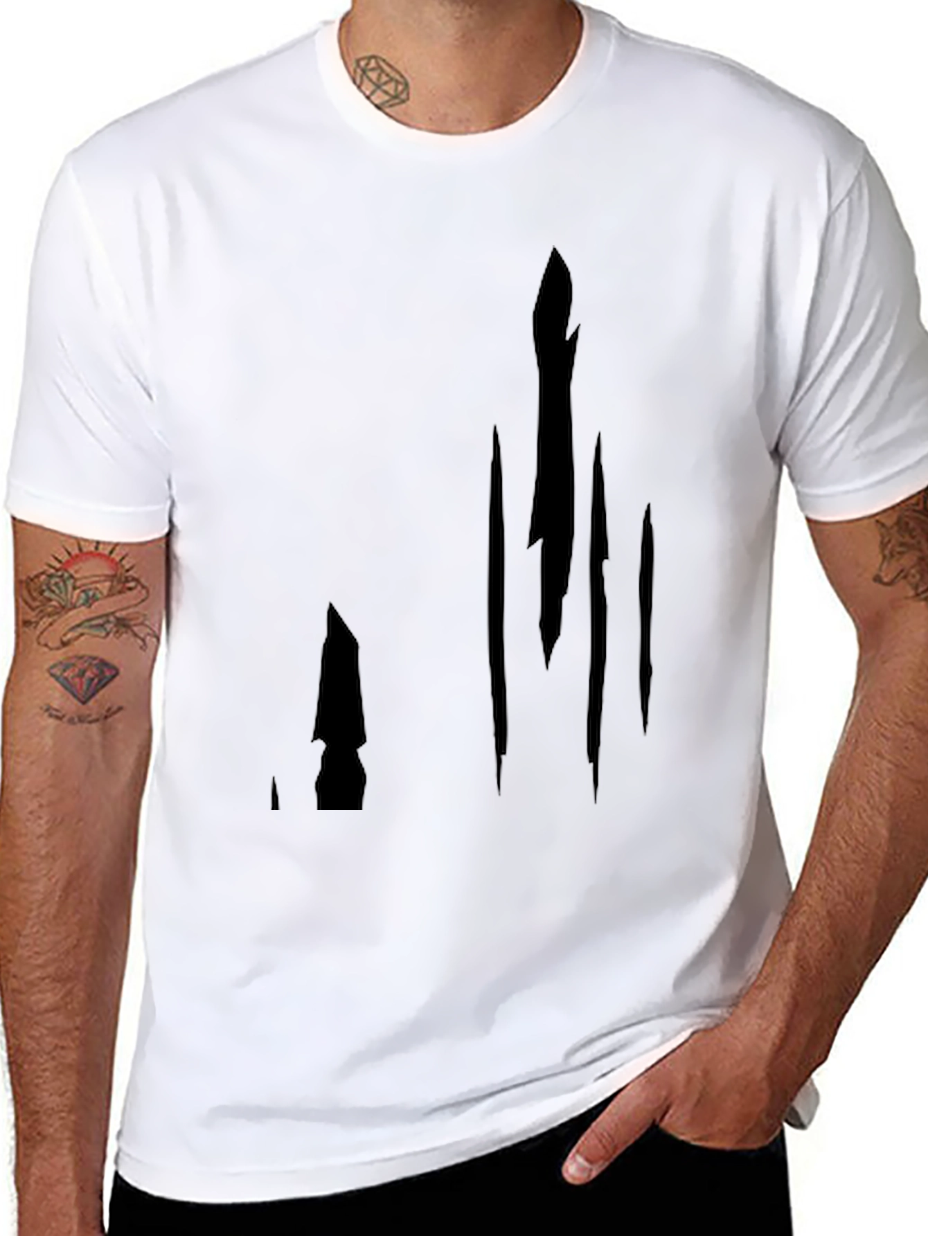 Black Graphic Print T-Shirt - Modern Style